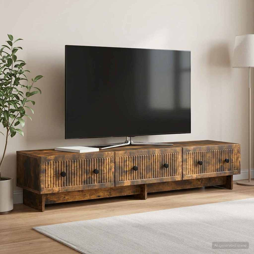 vidaXL TV-Schränk Geräucherte Eiche 147 x 34,5 x 30 cm Holzwerkstoff