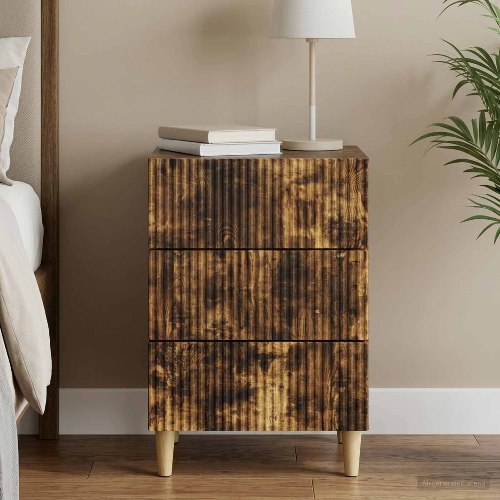 vidaXL Nachttisch Geräucherte Eiche 43 x 41 x 66,5 cm Holzwerkstoff