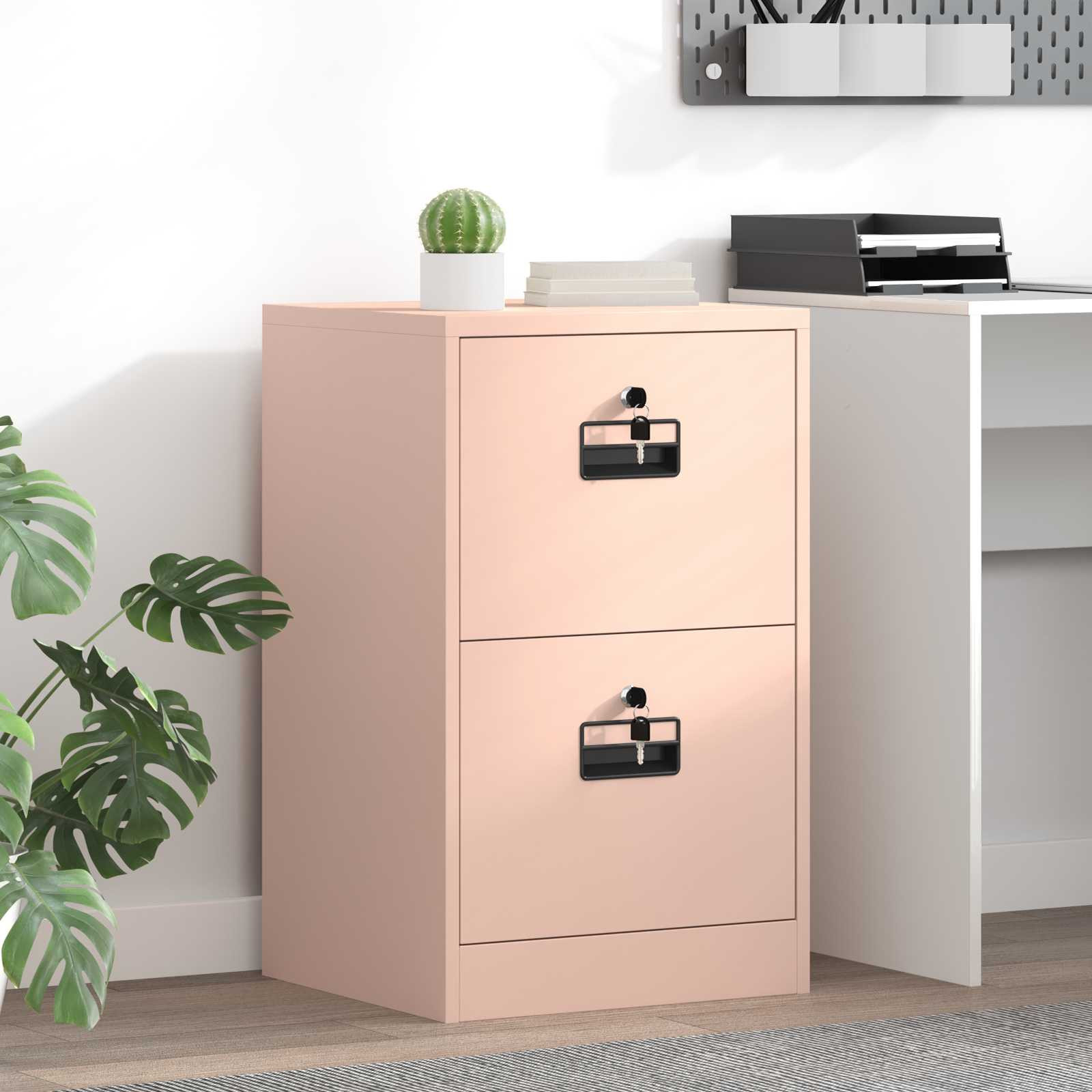 vidaXL Aktenschrank Rosa 45,5 x 42 x 74,5 cm Kaltgewalzter Stahl