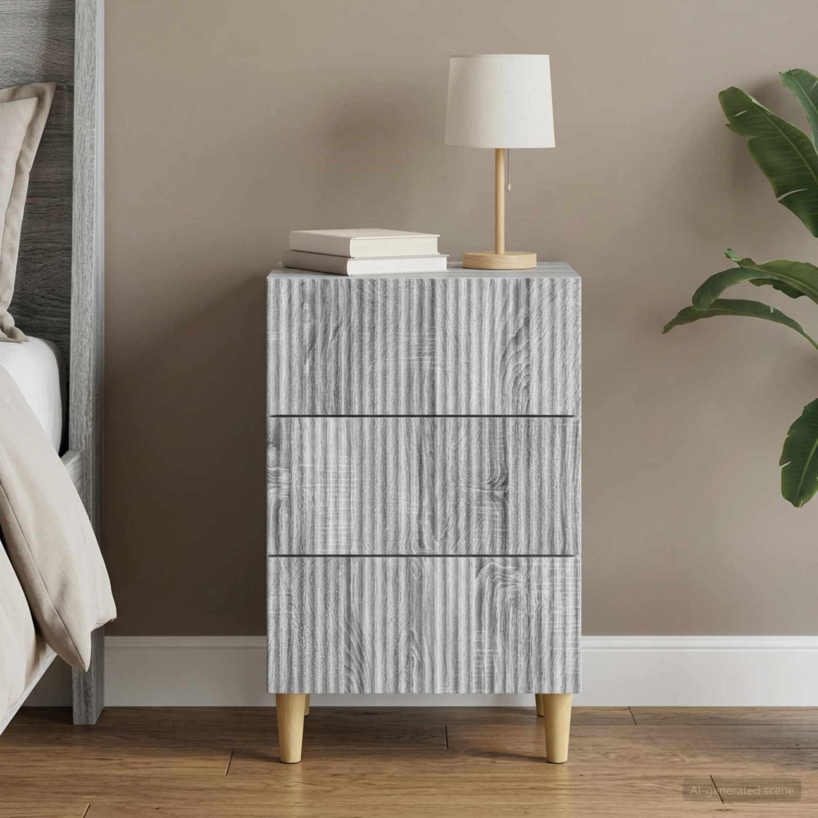 vidaXL Nachttisch Graues Sonoma 43 x 41 x 66,5 cm Holzwerkstoff