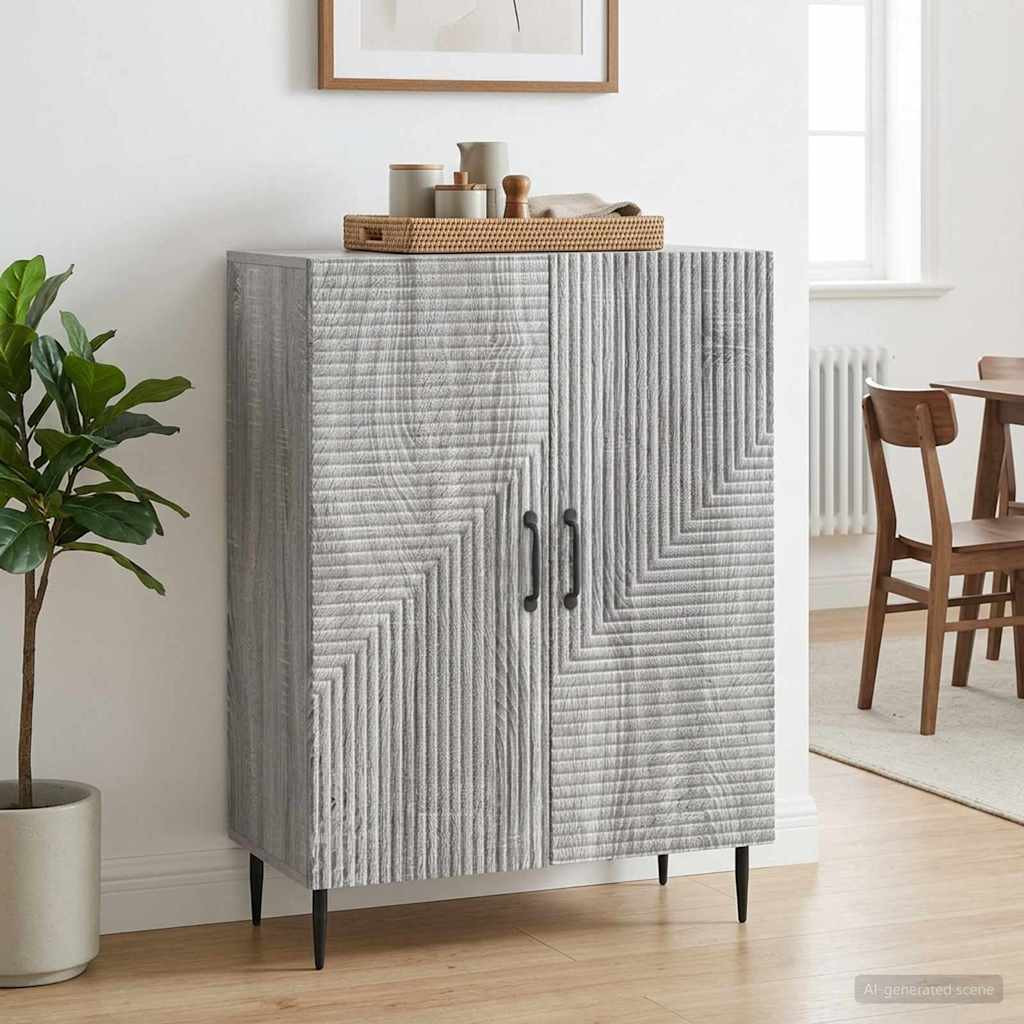 vidaXL Sideboard Graues Sonoma 66 x 34,5 x 89,5 cm Holzwerkstoff