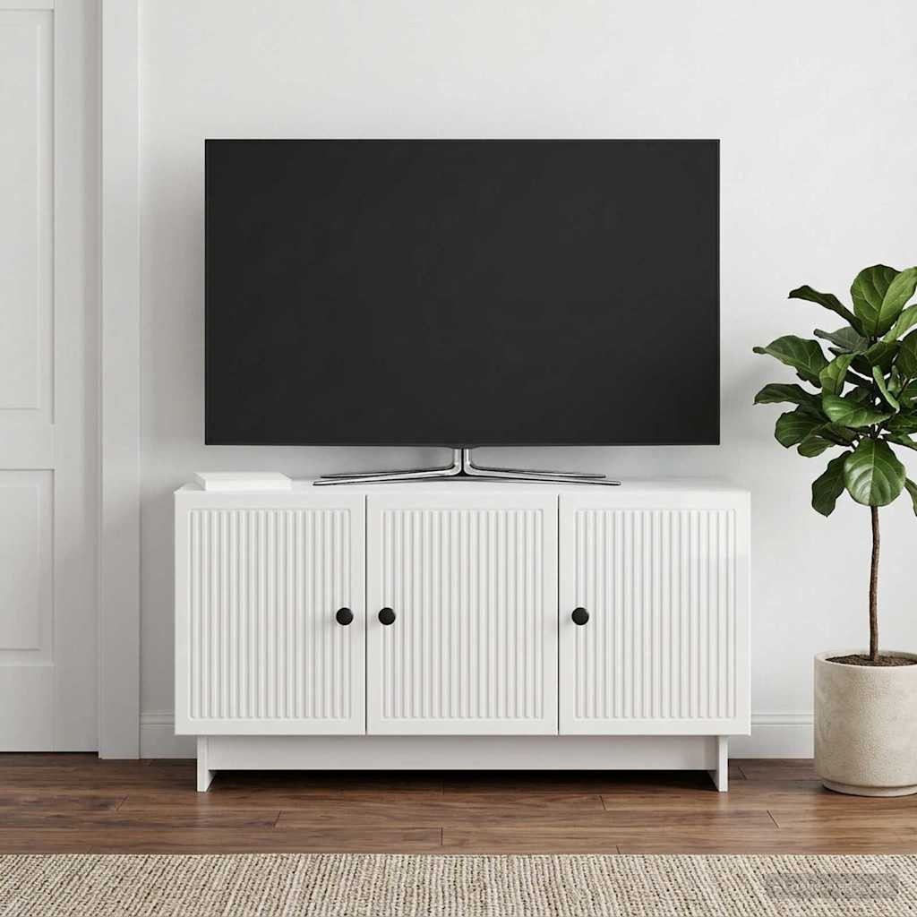 vidaXL TV-Schränk Hochglanz Weiß 99 x 34,5 x 50 cm Holzwerkstoff