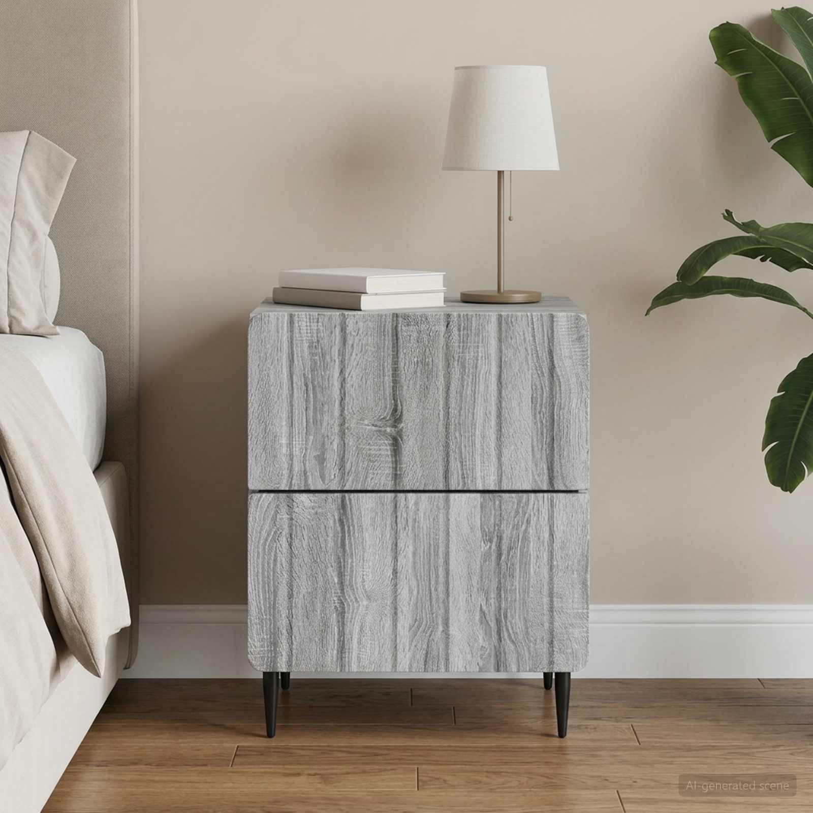 vidaXL Nachttisch Graues Sonoma 43 x 34,5 x 49,5 cm Holzwerkstoff