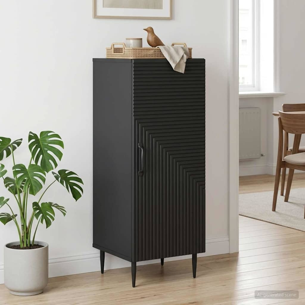 vidaXL Sideboard Schwarz 33 x 34,5 x 89,5 cm Holzwerkstoff