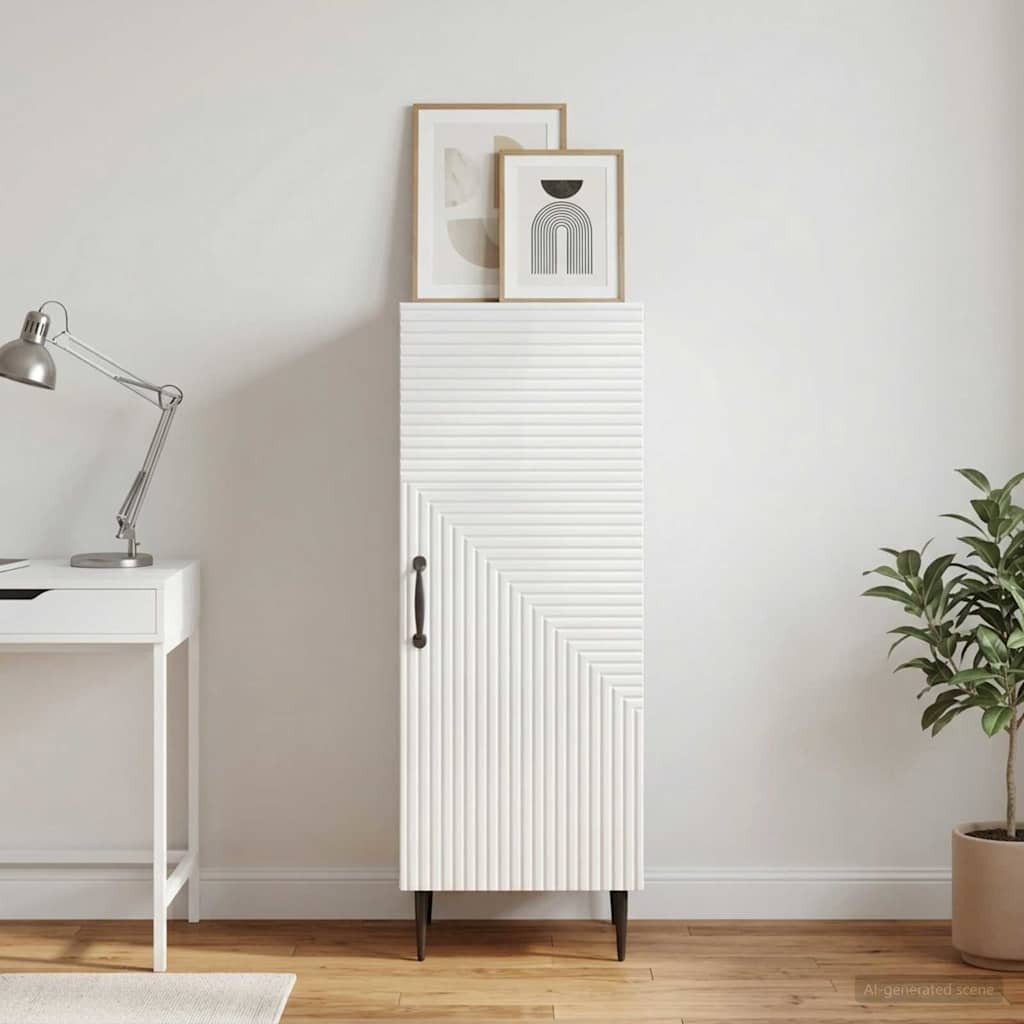 vidaXL Sideboard Hochglanz Weiß 33 x 34,5 x 89,5 cm Holzwerkstoff