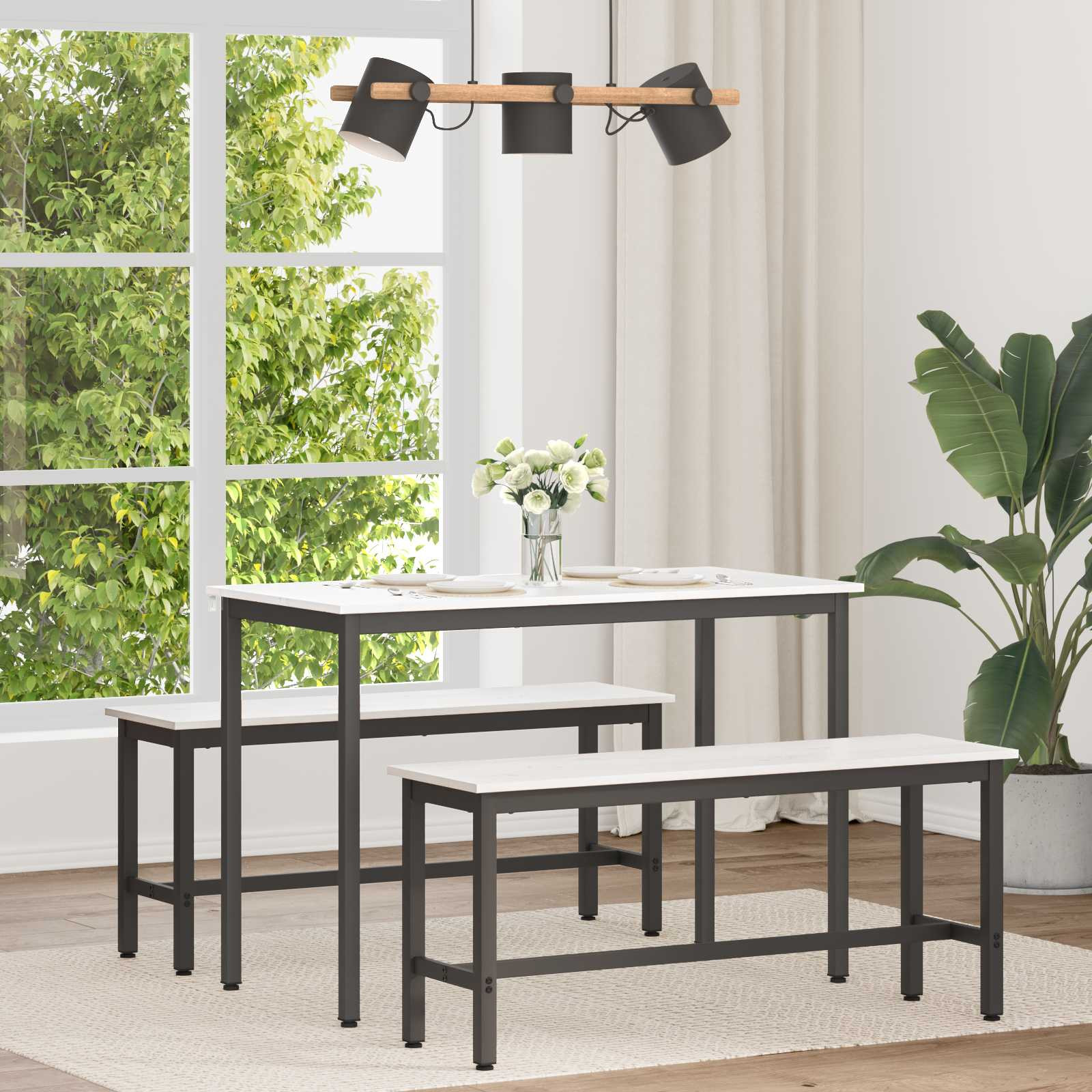 vidaXL Esstisch Weiß 110 x 55 x 75 cm Massives Kiefernholz