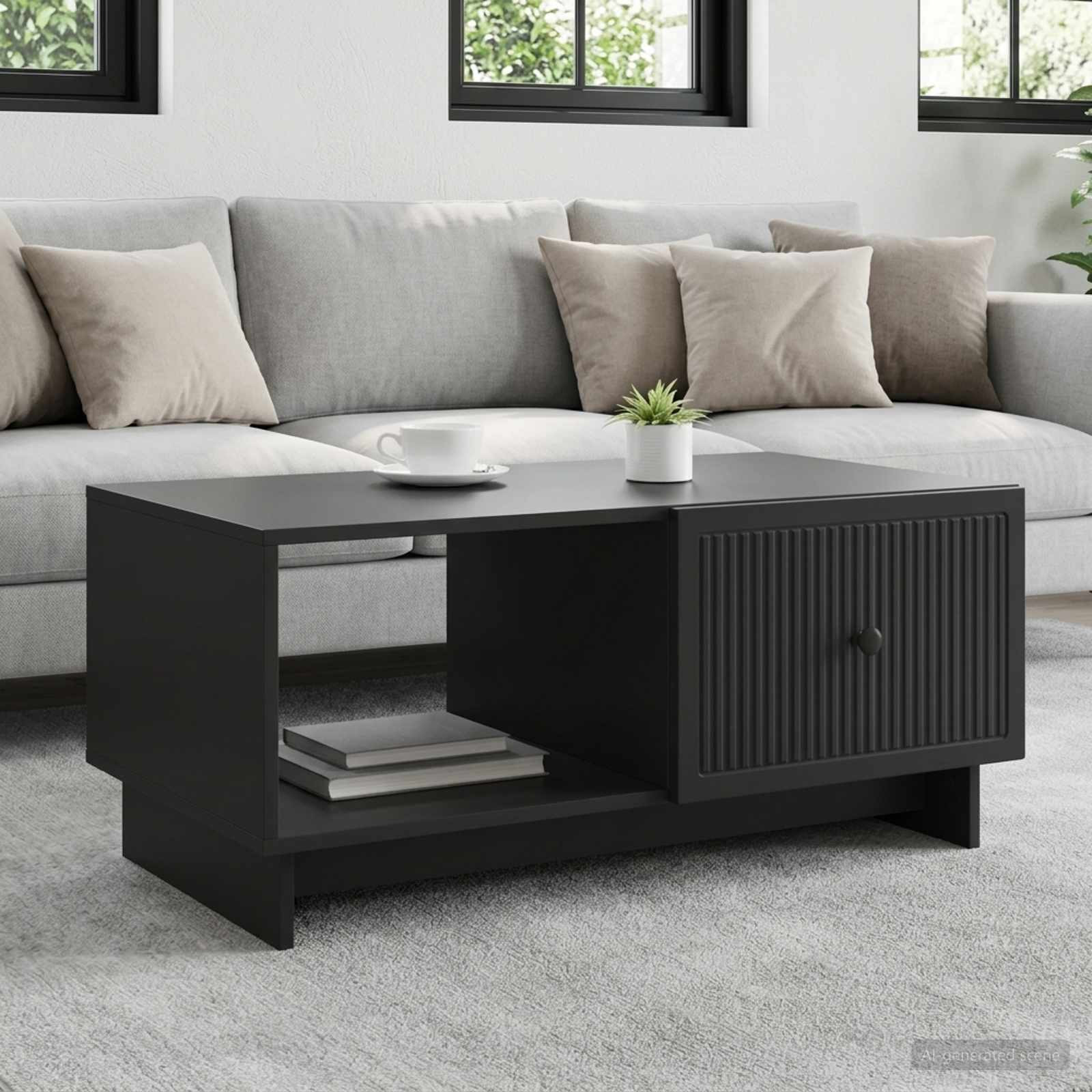 vidaXL Couchtisch Schwarz 90 x 50 x 40 cm Holzwerkstoff