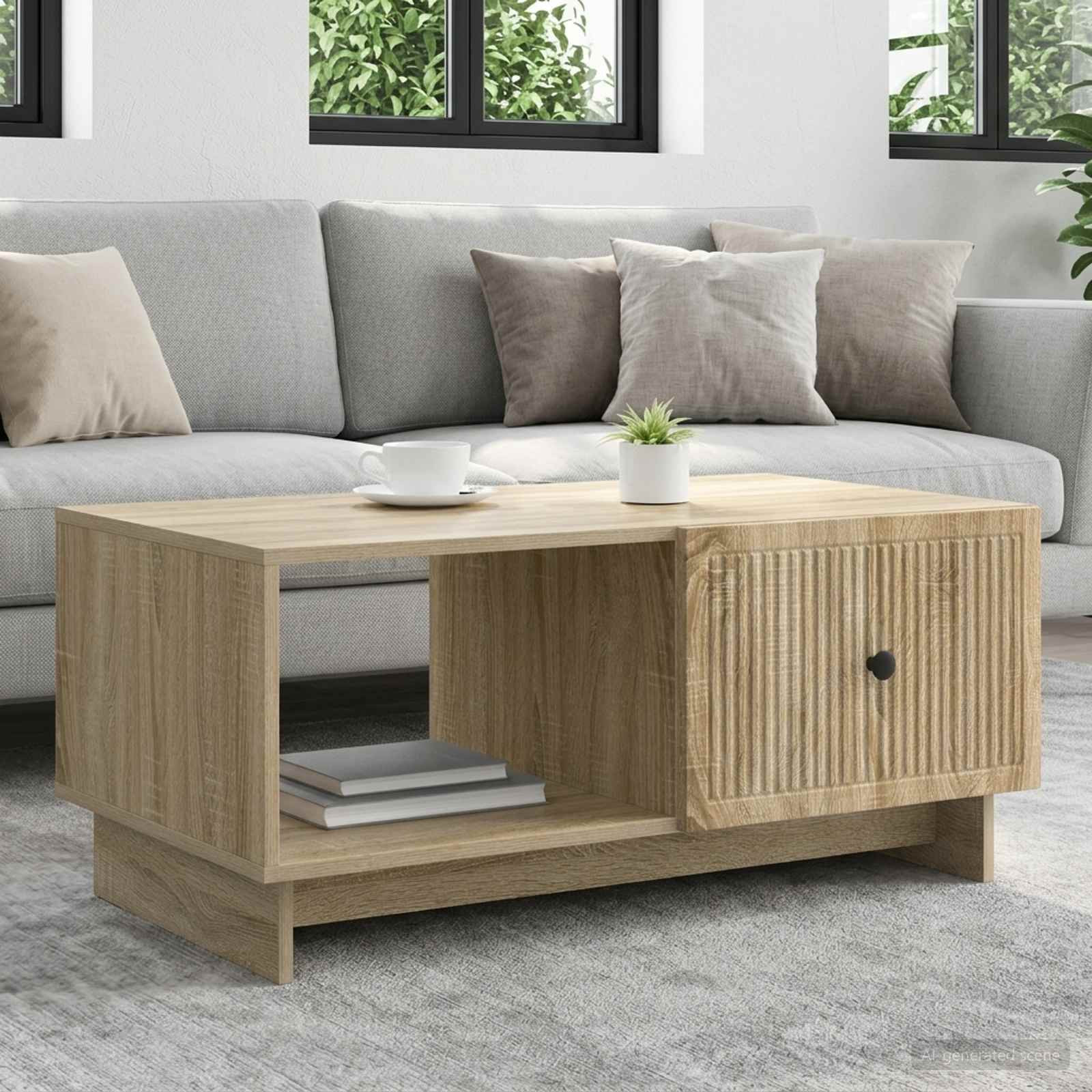 vidaXL Couchtisch Sonoma-Eiche 90 x 50 x 40 cm Holzwerkstoff