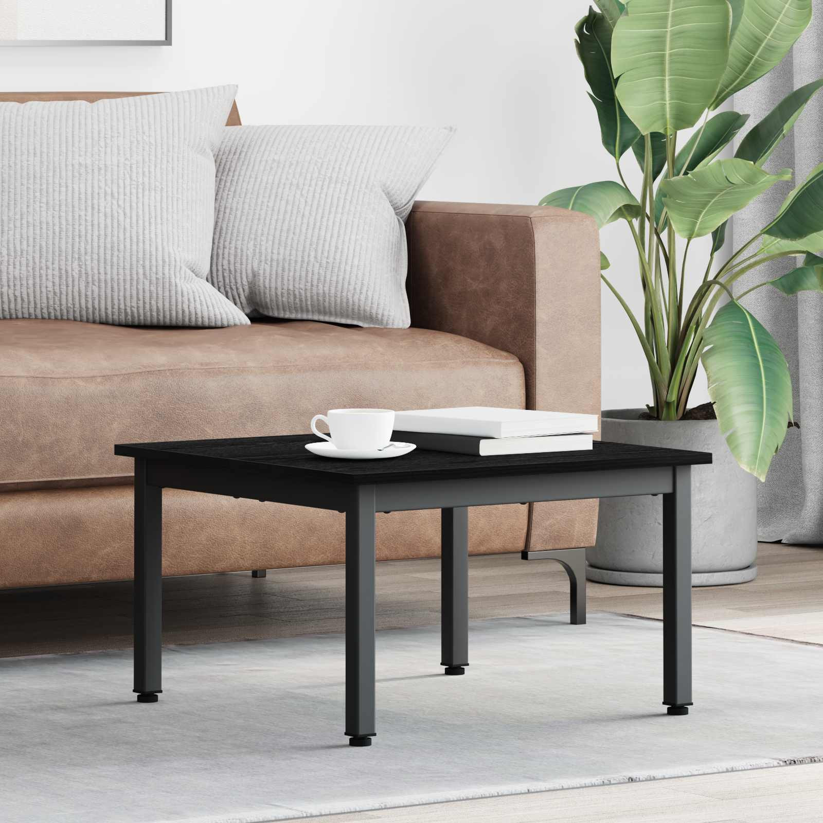 vidaXL Couchtisch Schwarz Eichen-Optik 60 x 60 x 36 cm Holzwerkstoff