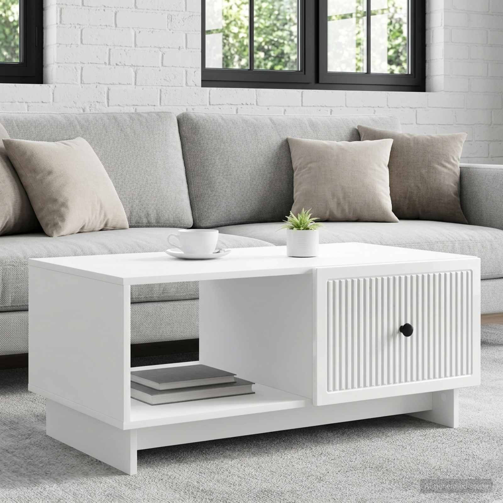 vidaXL Couchtisch Hochglanz Weiß 90 x 50 x 40 cm Holzwerkstoff