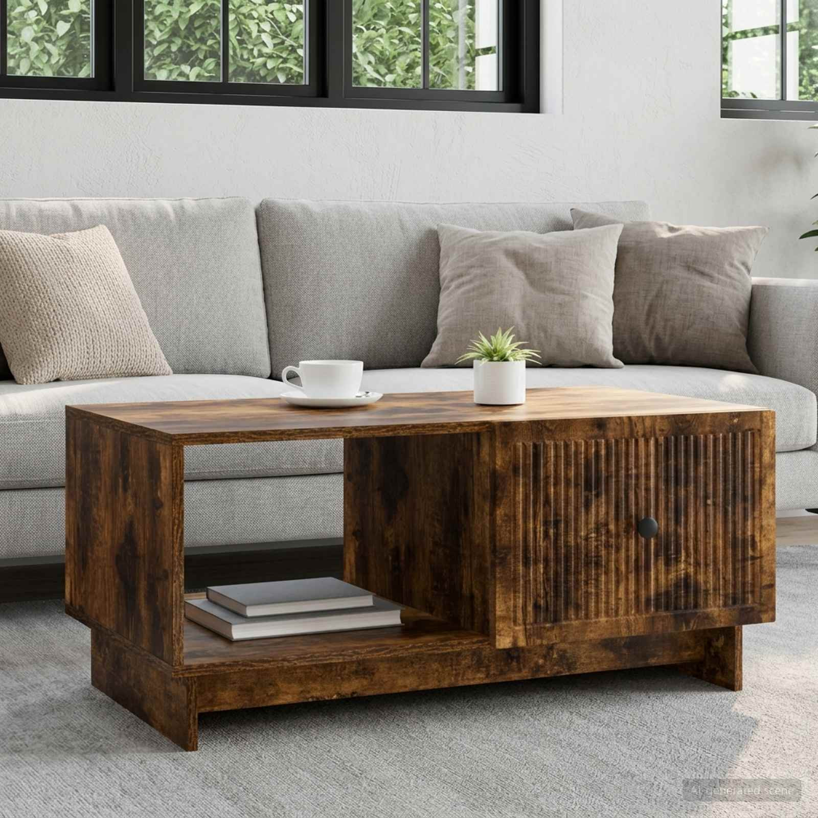 vidaXL Couchtisch Geräucherte Eiche 90 x 50 x 40 cm Holzwerkstoff