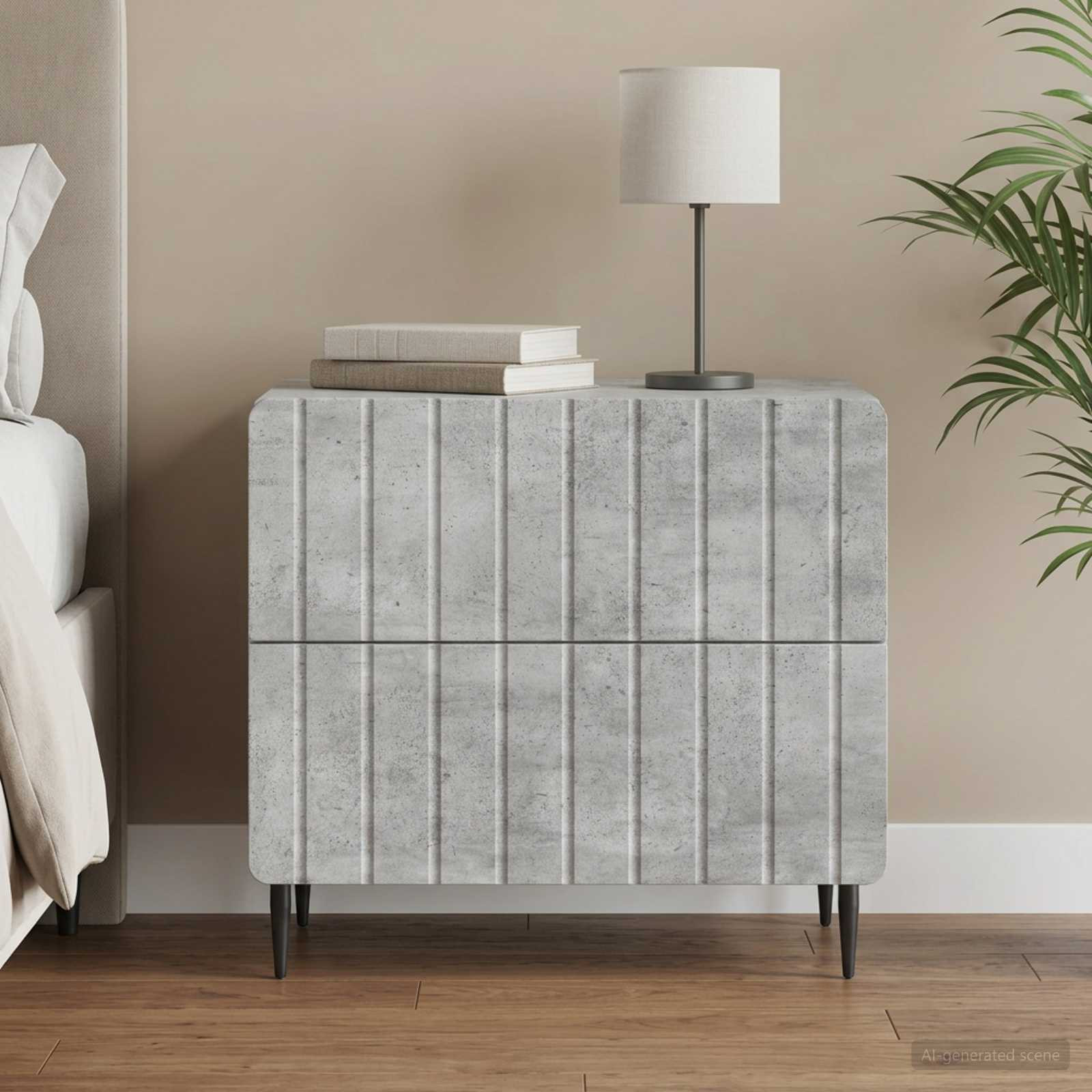 vidaXL Nachttisch Betongrau 62 x 34,5 x 49,5 cm Holzwerkstoff