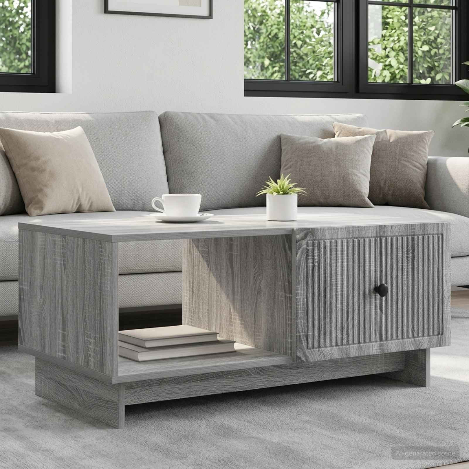 vidaXL Couchtisch Graues Sonoma 90 x 50 x 40 cm Holzwerkstoff