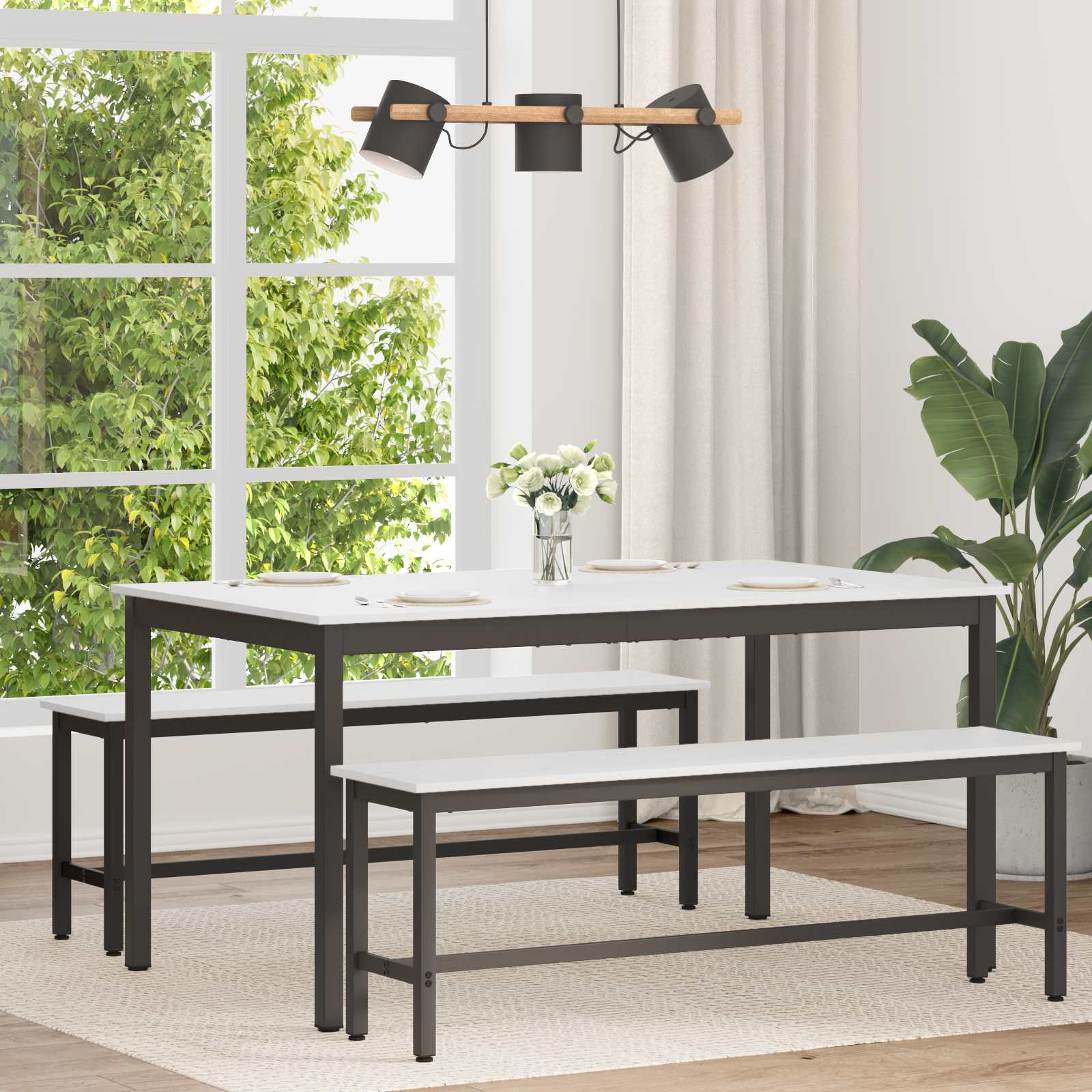 vidaXL Esstisch Weiß 150 x 90 x 75 cm Massives Kiefernholz