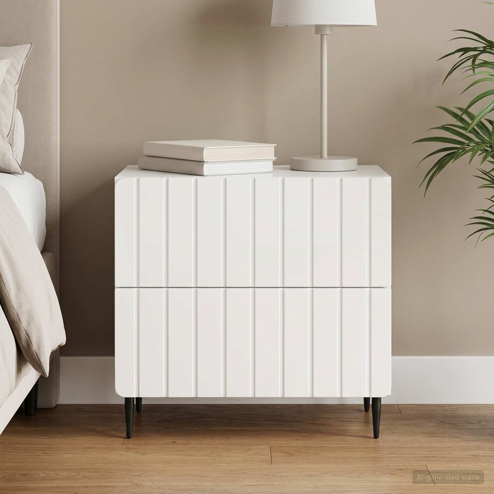 vidaXL Nachttisch Hochglanz Weiß 62 x 34,5 x 49,5 cm Holzwerkstoff