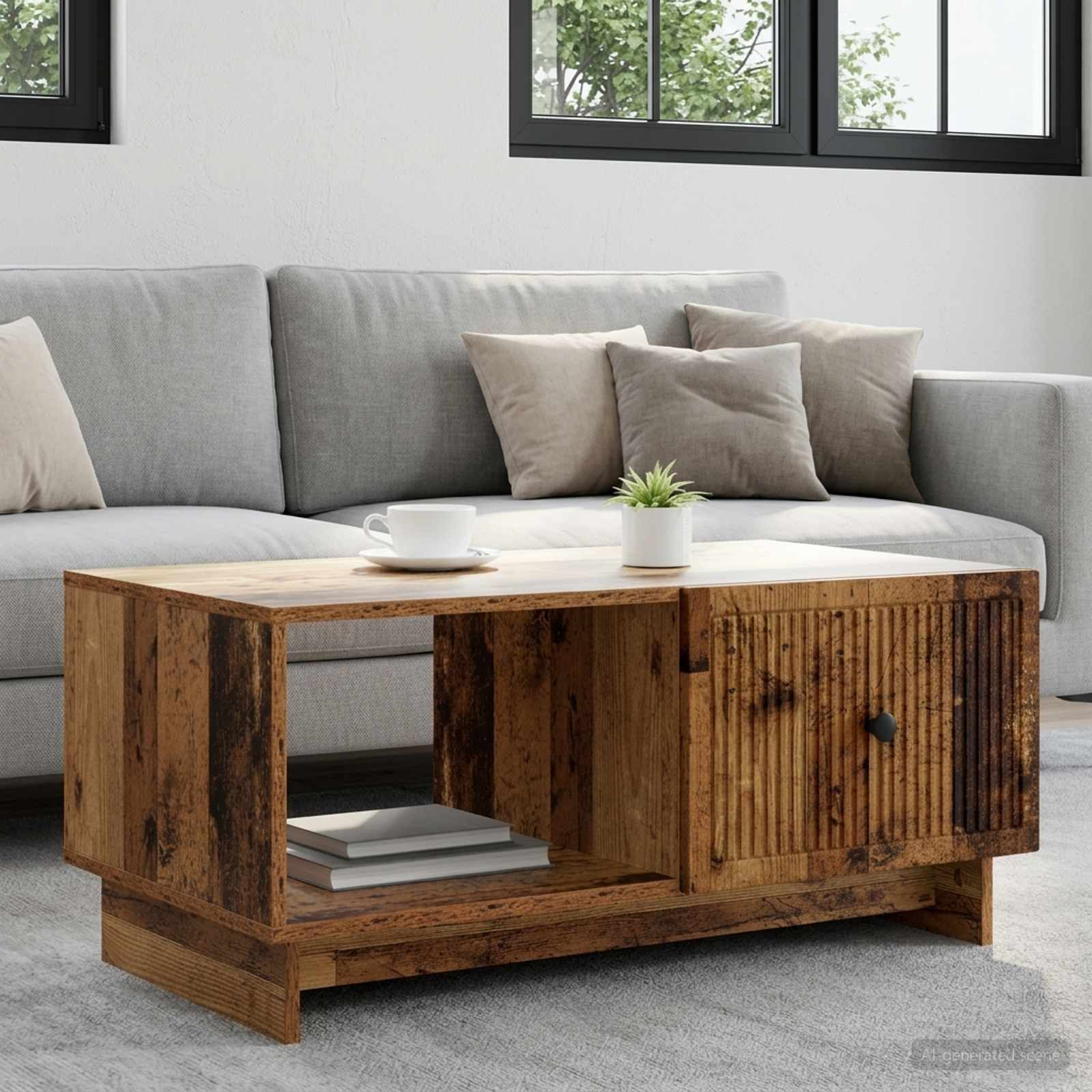 vidaXL Couchtisch Altholz 90 x 50 x 40 cm Holzwerkstoff