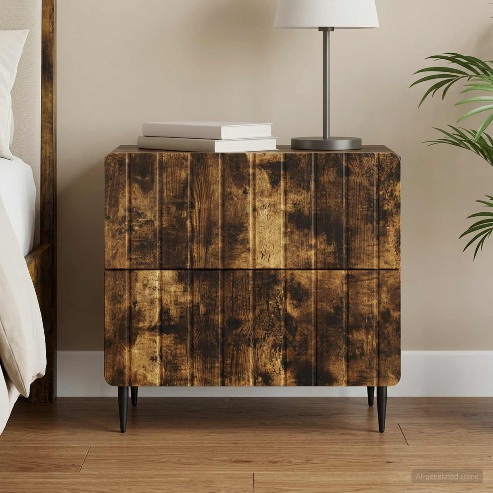 vidaXL Nachttisch Geräucherte Eiche 62 x 34,5 x 49,5 cm Holzwerkstoff