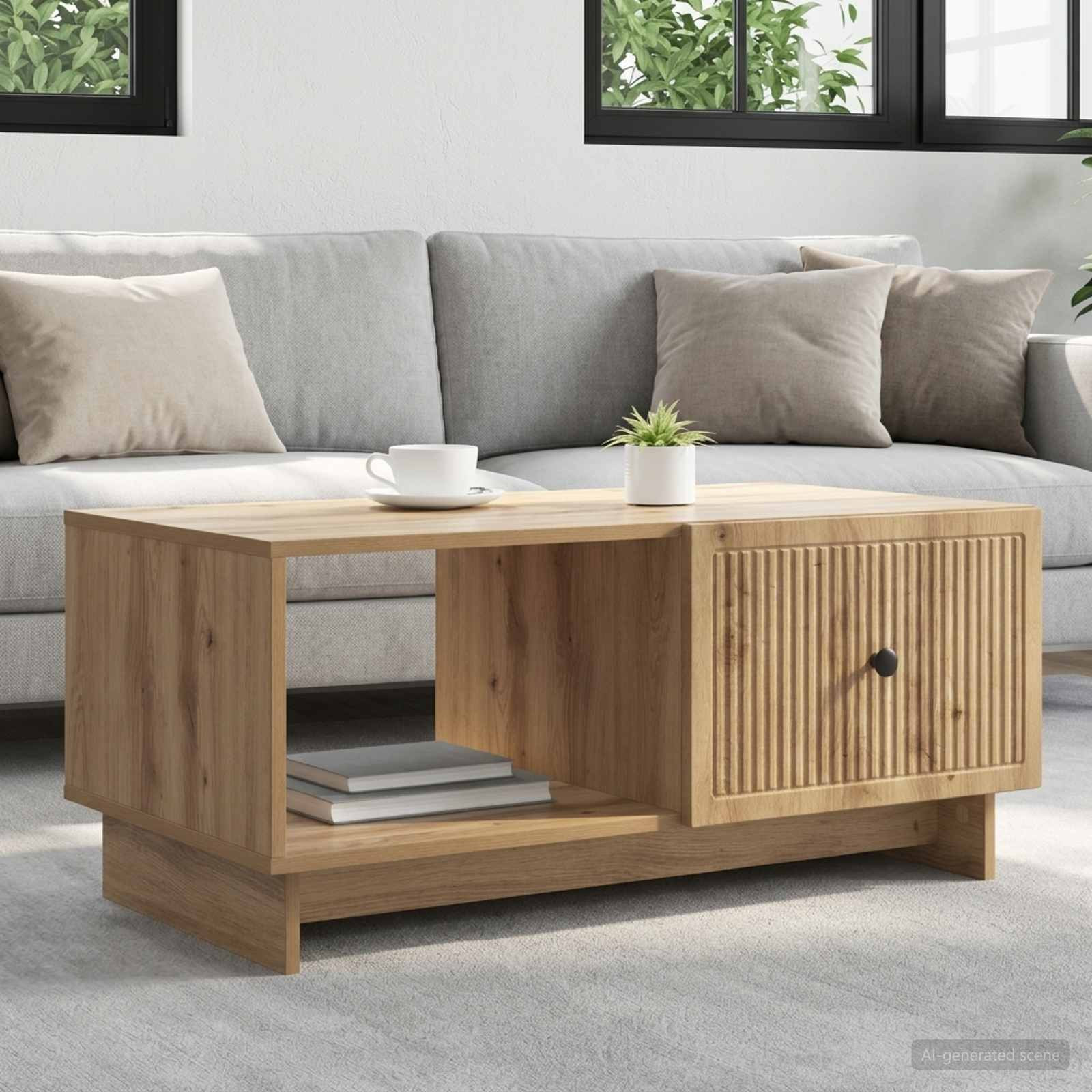 vidaXL Couchtisch Artisan-Eiche 90 x 50 x 40 cm Holzwerkstoff