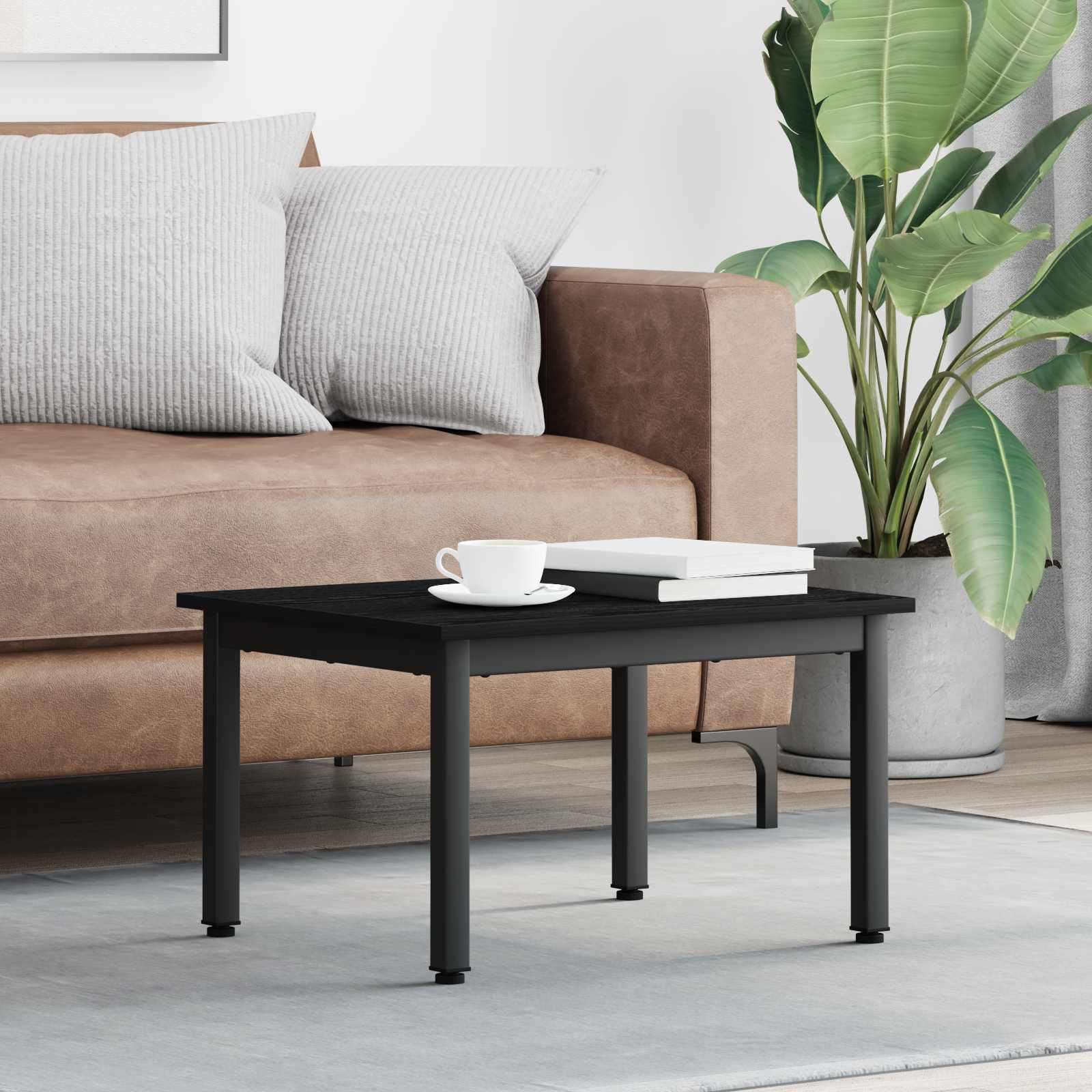 vidaXL Couchtisch Schwarz Eichen-Optik 60 x 50 x 36 cm Holzwerkstoff