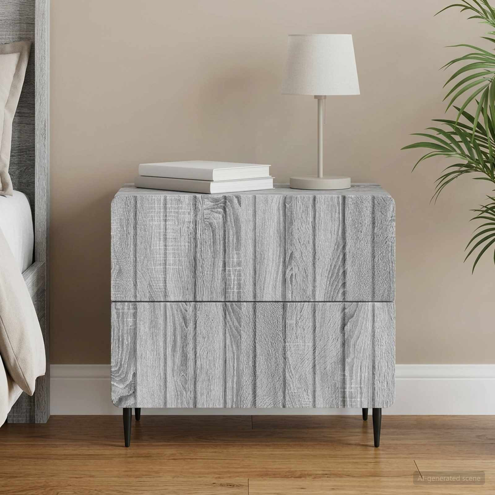 vidaXL Nachttisch Graues Sonoma 62 x 34,5 x 49,5 cm Holzwerkstoff
