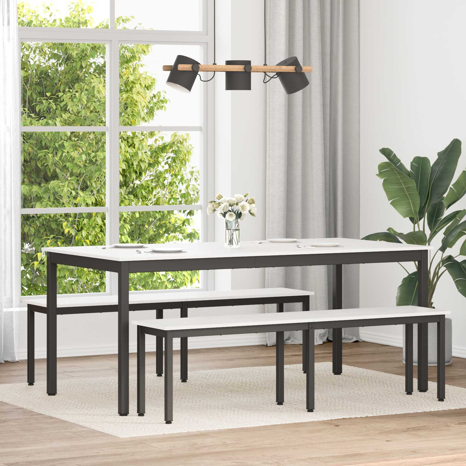 vidaXL Esstisch Weiß 180 x 90 x 75 cm Massives Kiefernholz