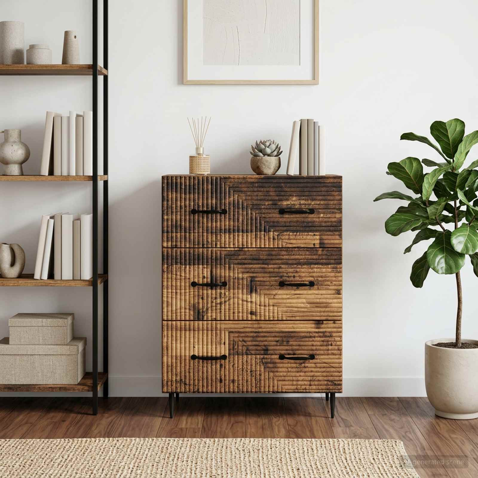 vidaXL Schubladenschrank Altholz 66 x 34,5 x 89,5 cm Holzwerkstoff
