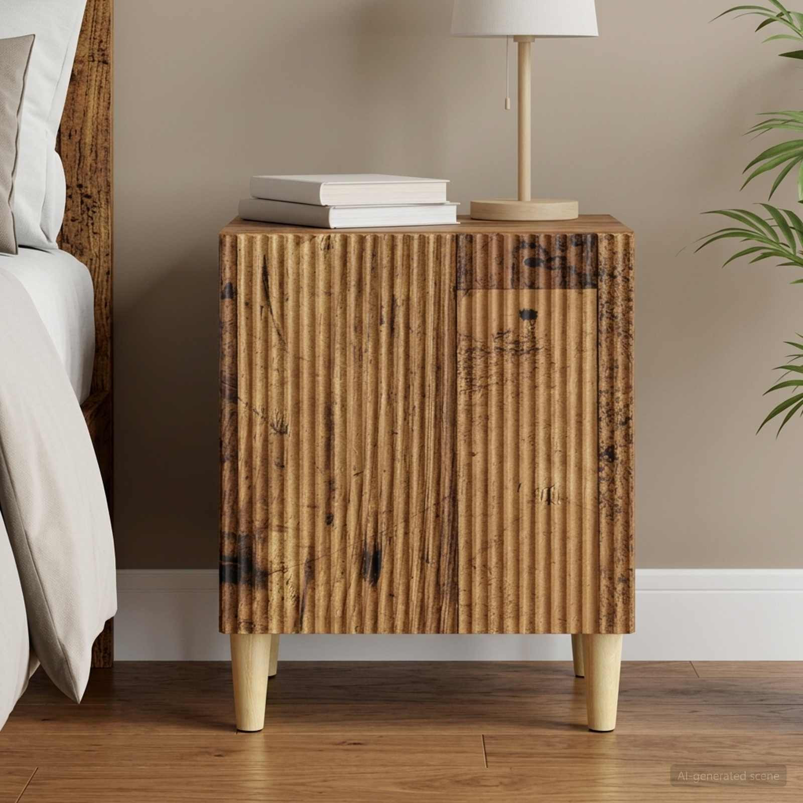 vidaXL Nachttisch Altholz 43 x 34,5 x 50 cm Holzwerkstoff