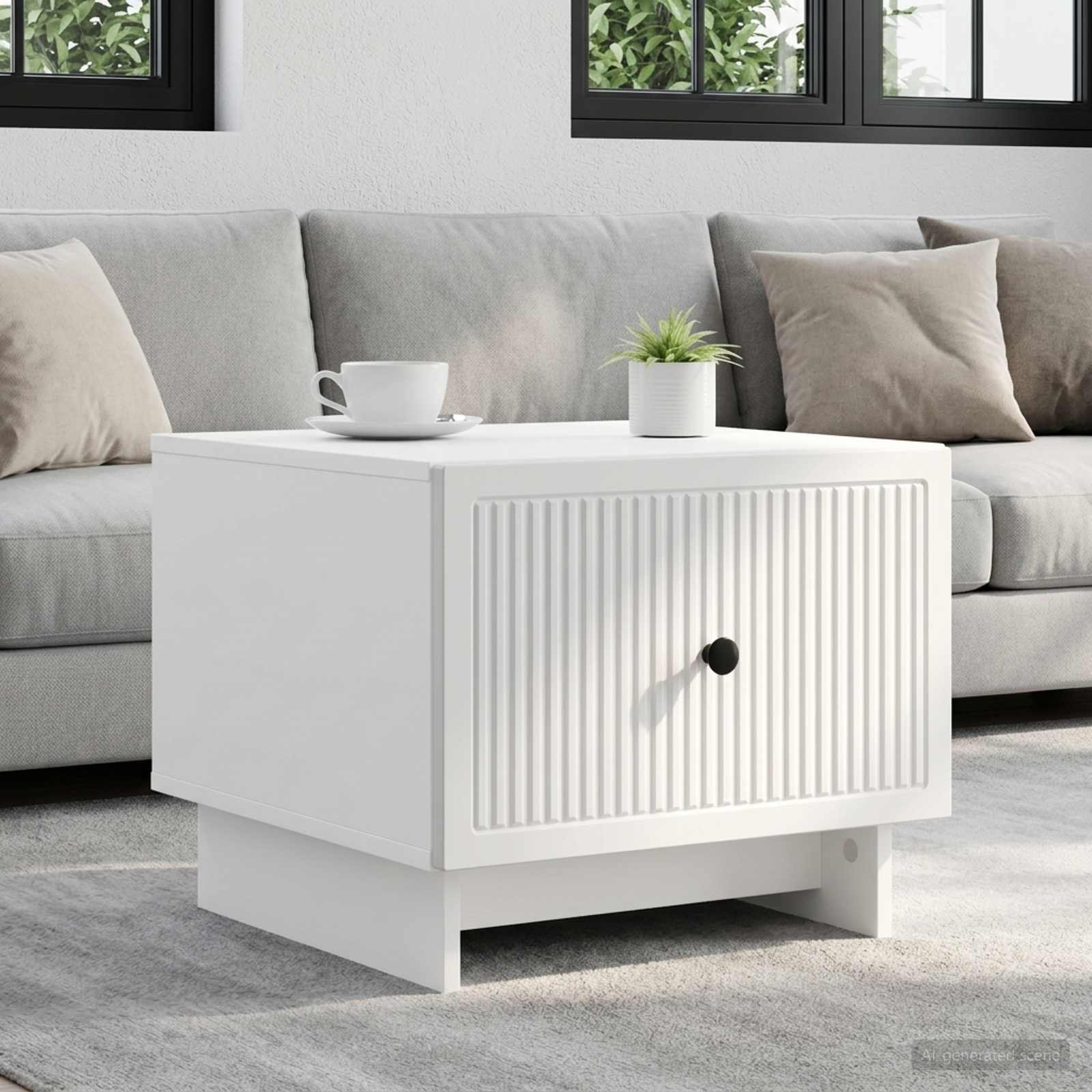 vidaXL Couchtisch mit Schubladen Weiß 49 x 50 x 40 cm Holzwerkstoff