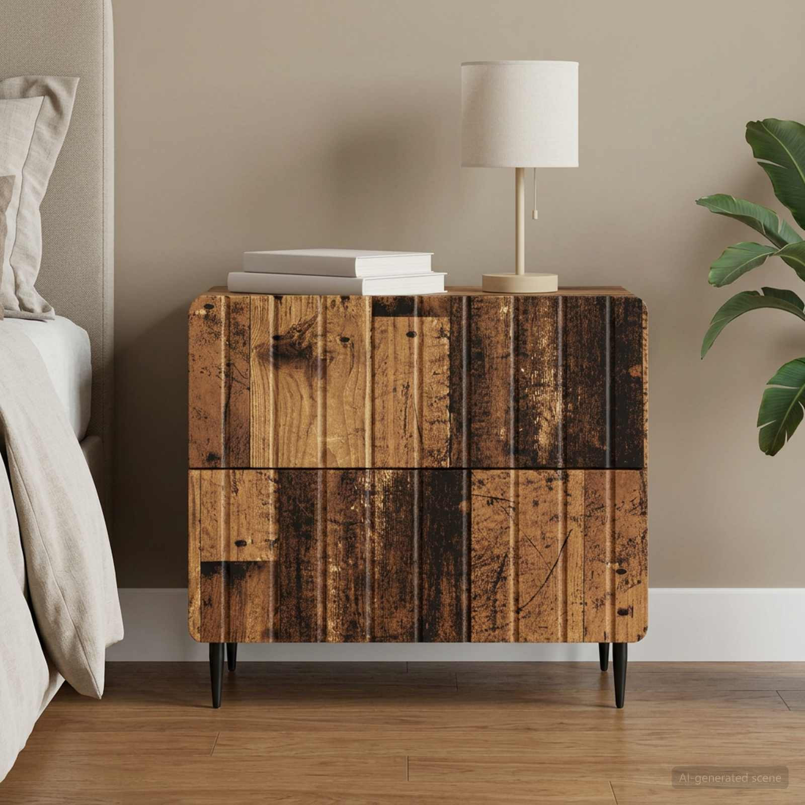 vidaXL Nachttisch Altholz 62 x 34,5 x 49,5 cm Holzwerkstoff