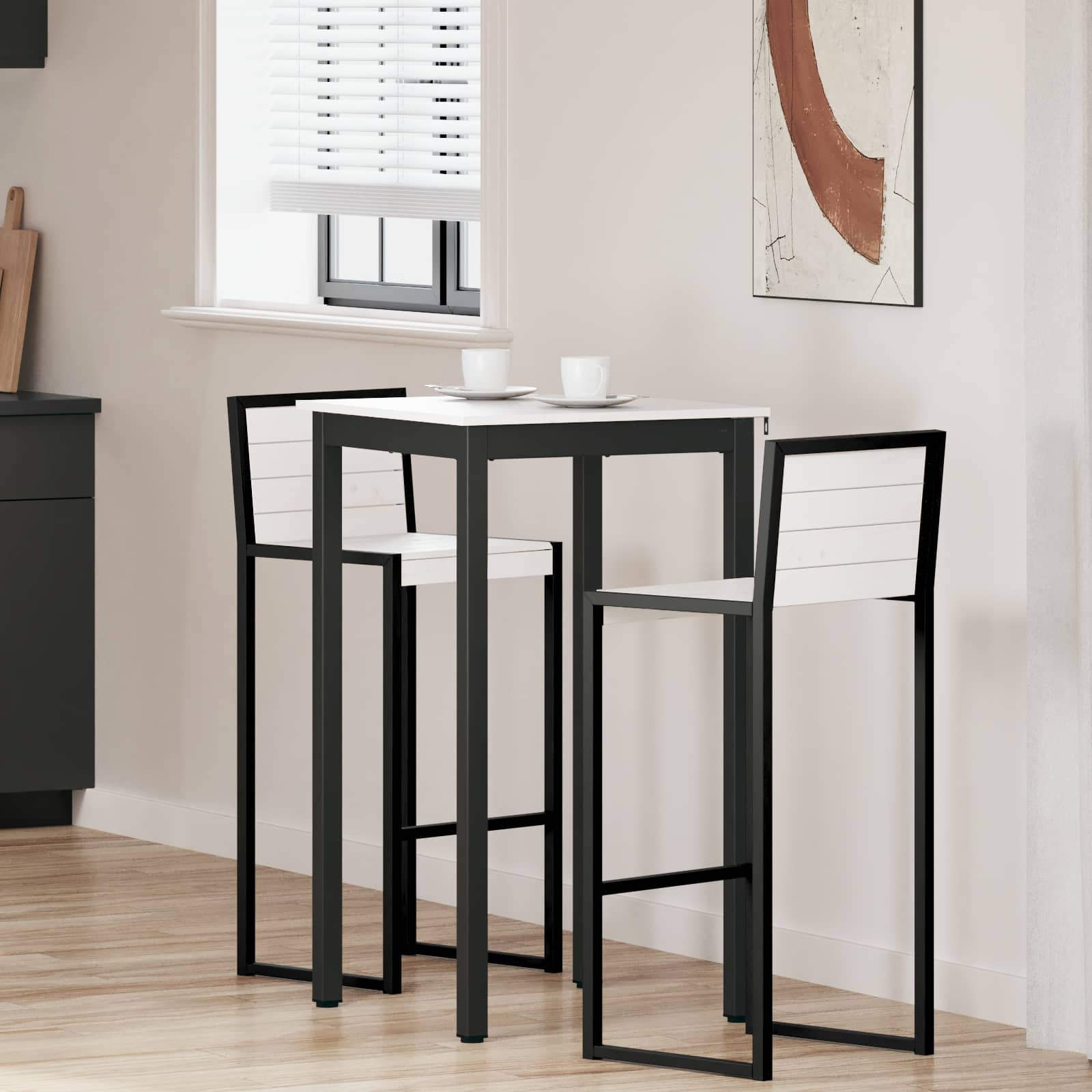 vidaXL Bartisch Weiß 60 x 60 x 105 cm Massives Kiefernholz