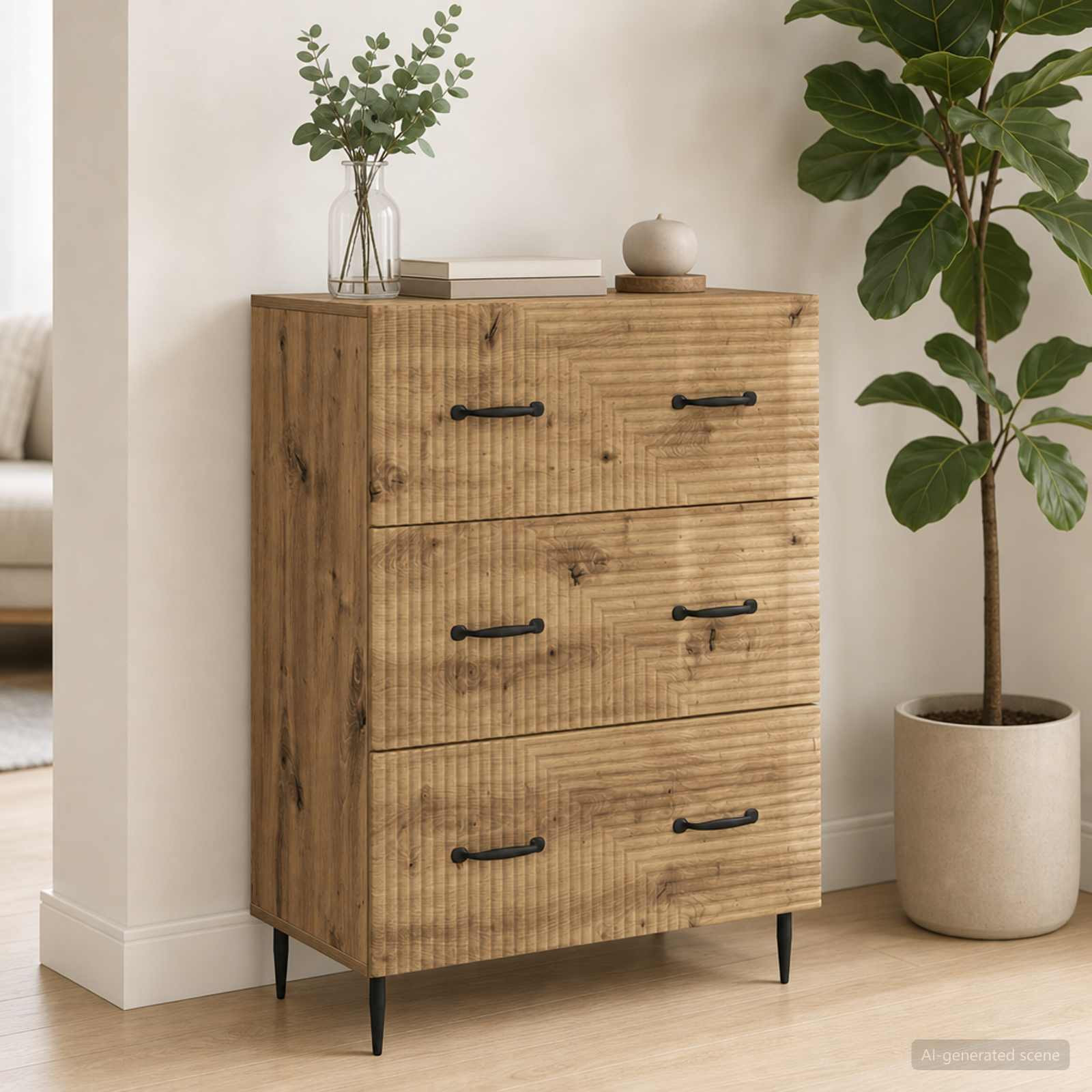 vidaXL Schubladenschrank 66 x 34,5 x 89,5 cm Holzwerkstoff