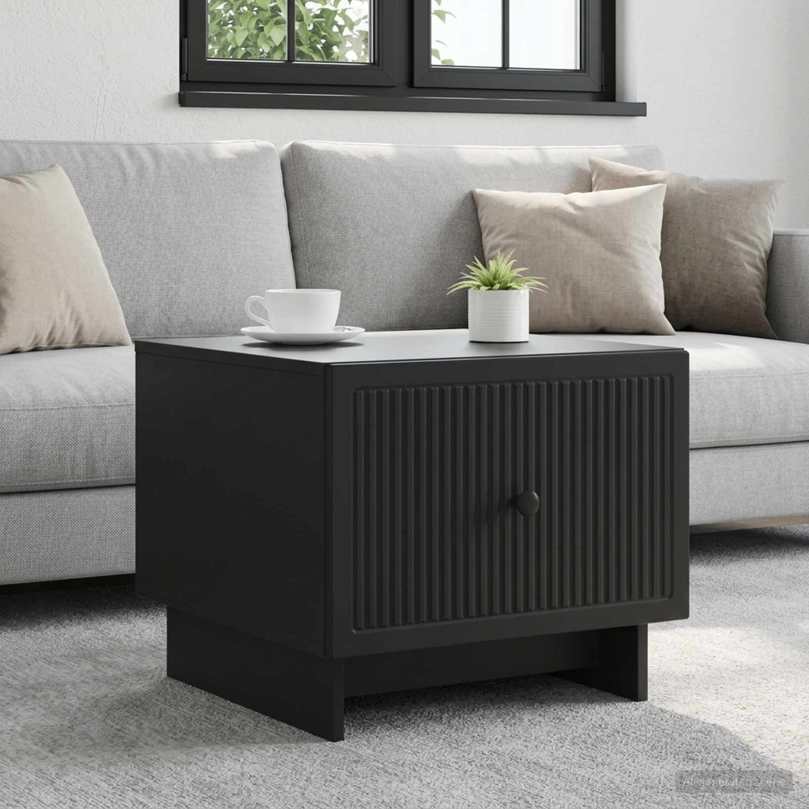 vidaXL Couchtisch mit Schubladen Schwarz 49 x 50 x 40 cm Holzwerkstoff