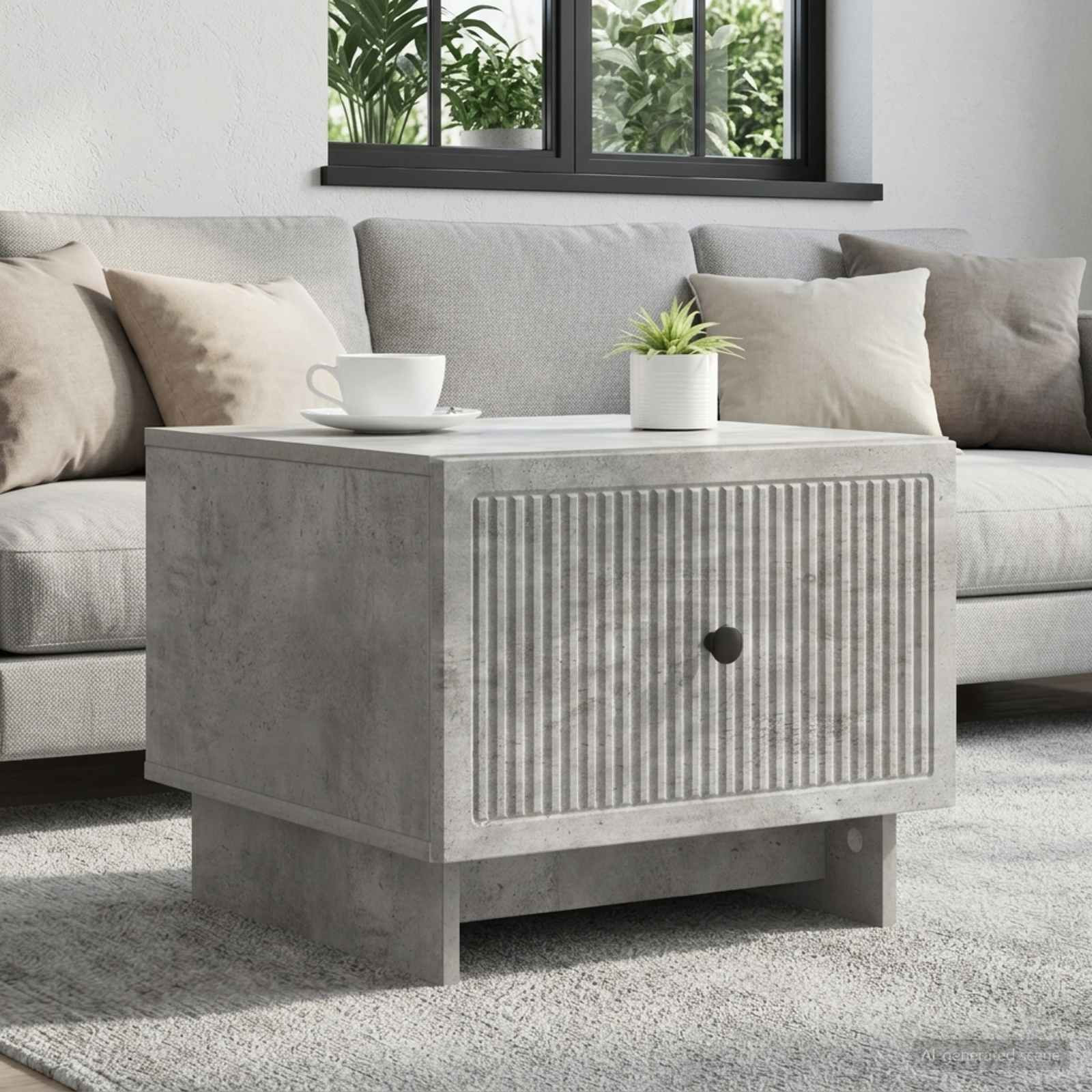 vidaXL Couchtisch Betongrau 49 x 50 x 40 cm Holzwerkstoff