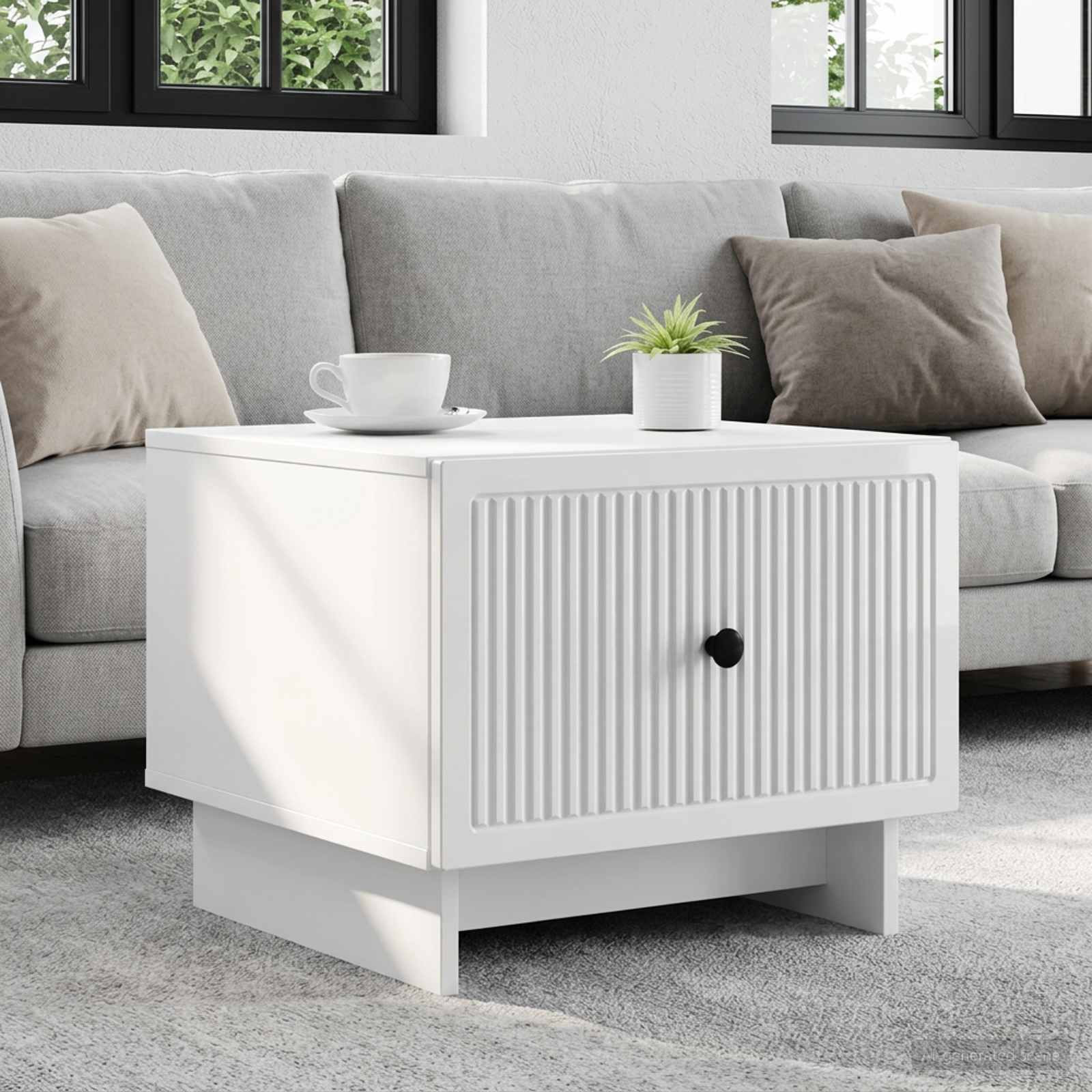 vidaXL Couchtisch Hochglanz Weiß 49 x 50 x 40 cm Holzwerkstoff