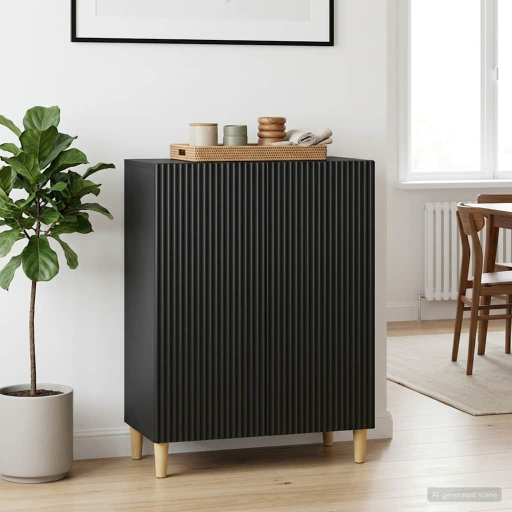 vidaXL Sideboard Schwarz 66 x 34,5 x 90 cm Holzwerkstoff