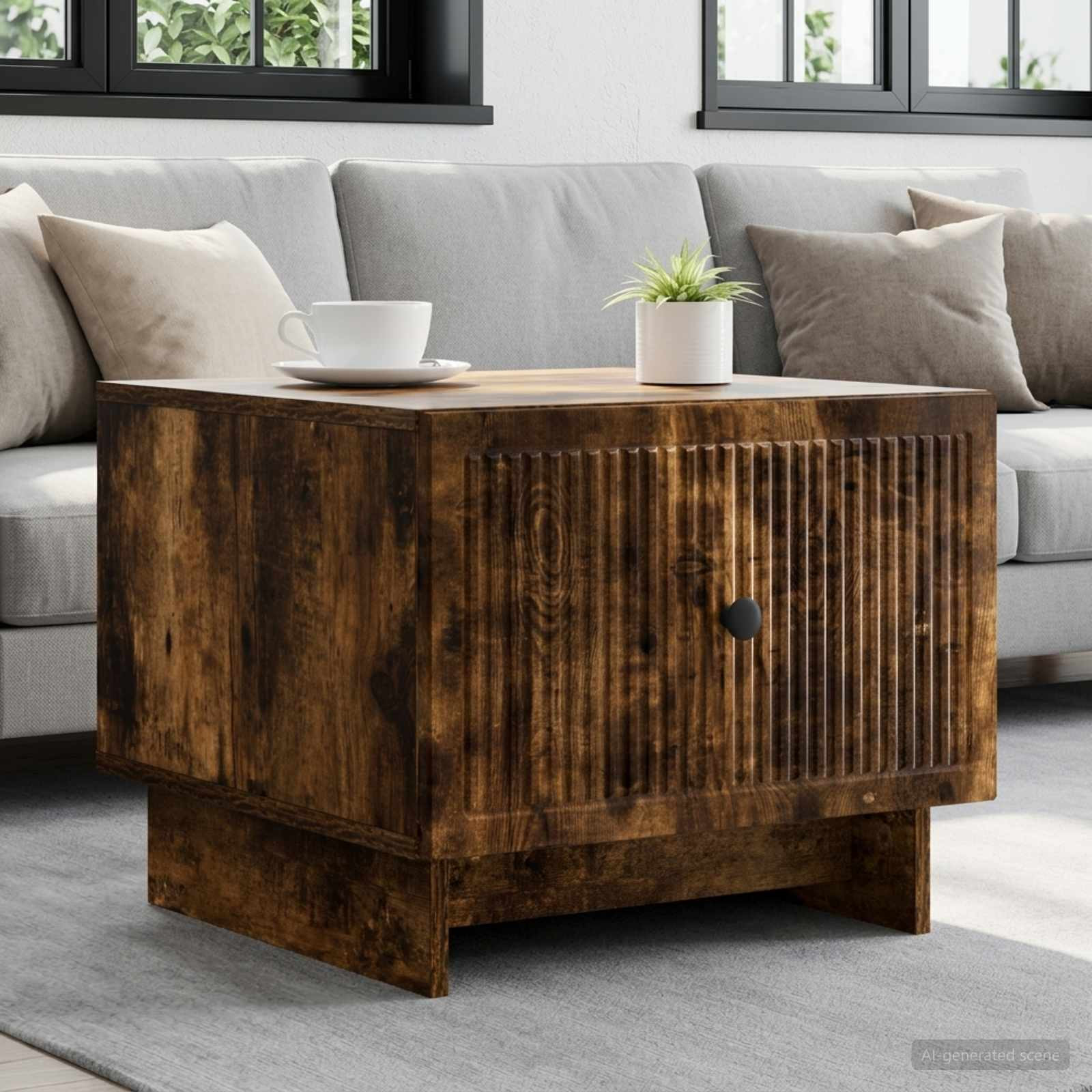 vidaXL Couchtisch Geräucherte Eiche 49 x 50 x 40 cm Holzwerkstoff