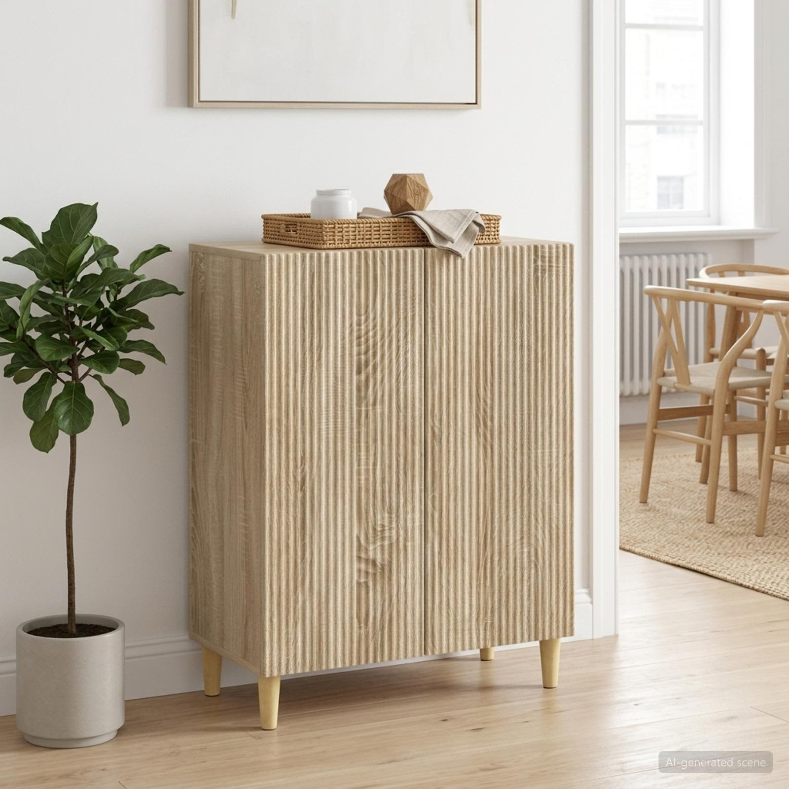 vidaXL Sideboard Sonoma-Eiche 66 x 34,5 x 90 cm Holzwerkstoff