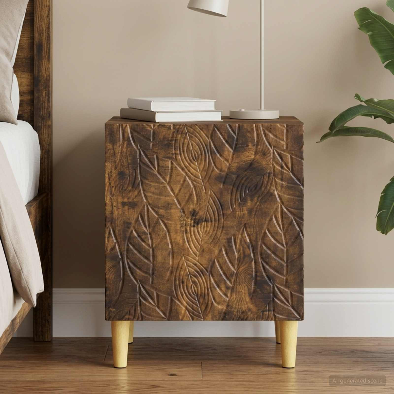 vidaXL Nachttisch Geräucherte Eiche 43 x 34,5 x 50 cm Holzwerkstoff