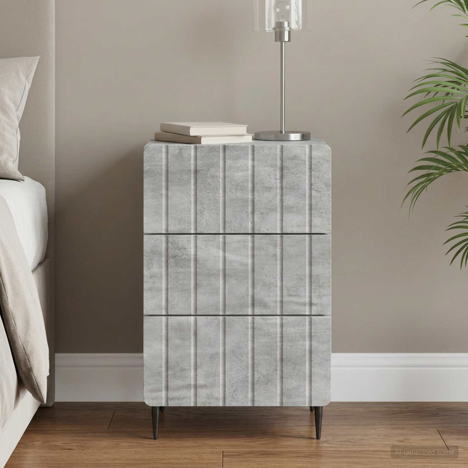 vidaXL Nachttisch Betongrau 43 x 41 x 68 cm Holzwerkstoff