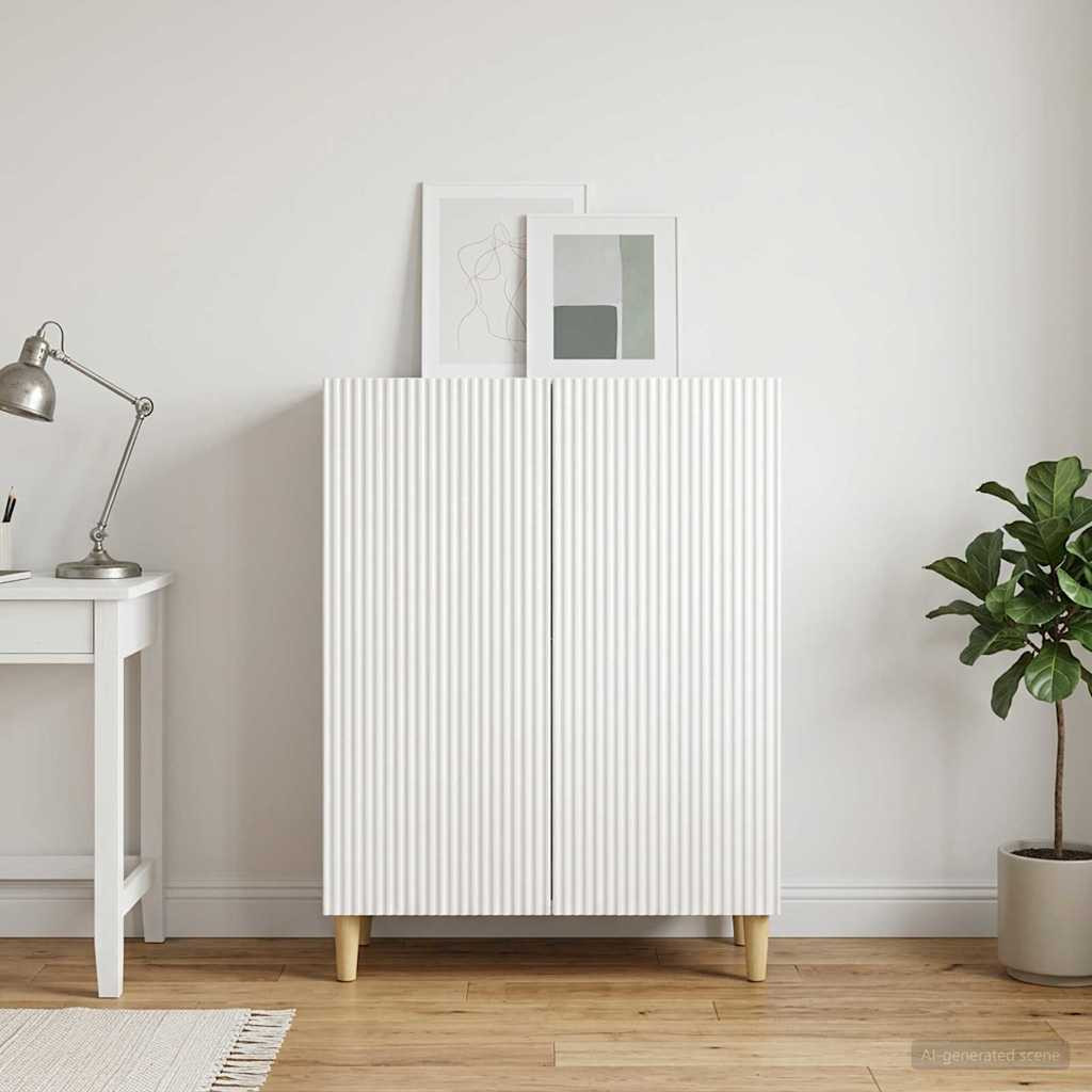 vidaXL Sideboard Hochglanz Weiß 66 x 34,5 x 90 cm Holzwerkstoff