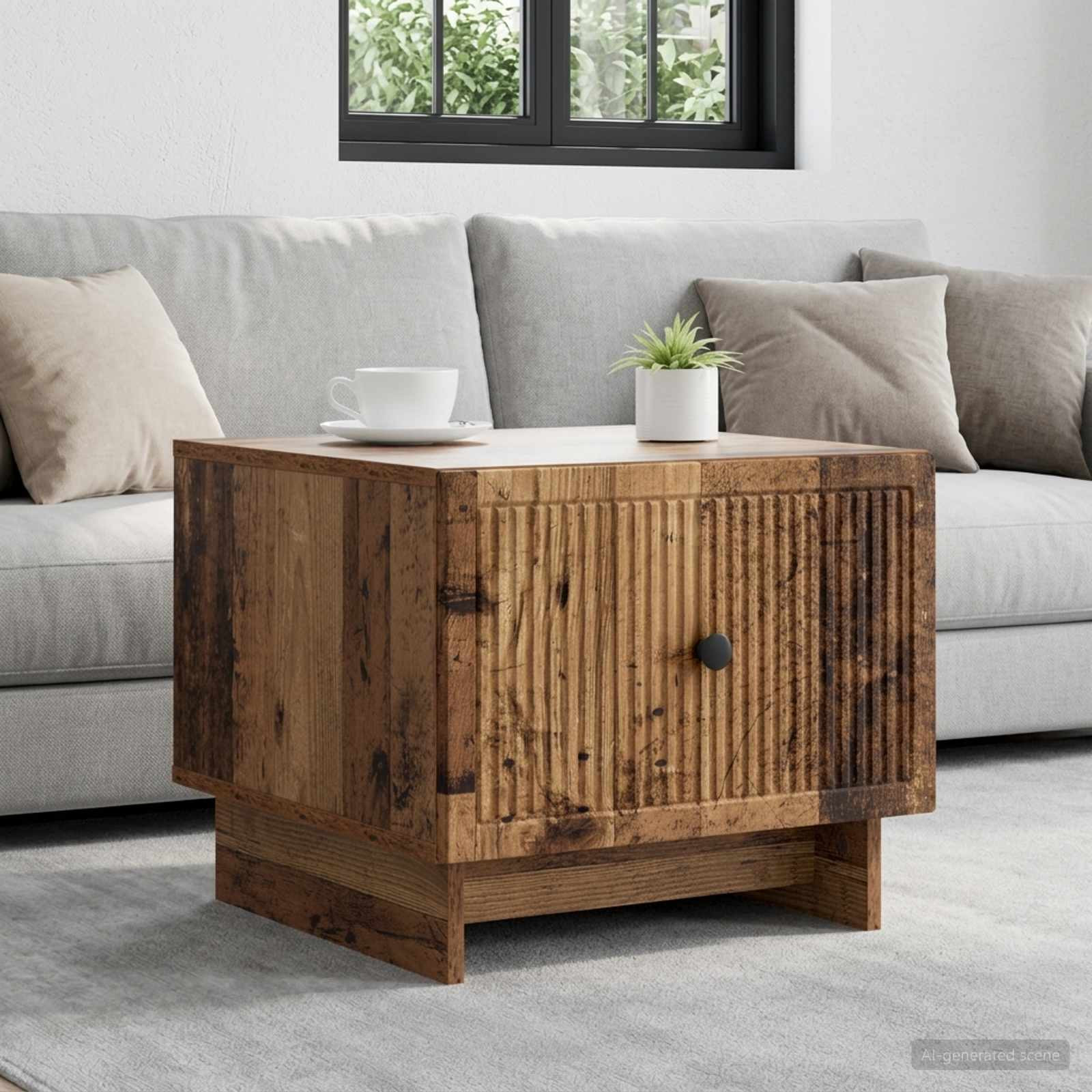 vidaXL Couchtisch mit Schubladen Altholz 49 x 50 x 40 cm Holzwerkstoff