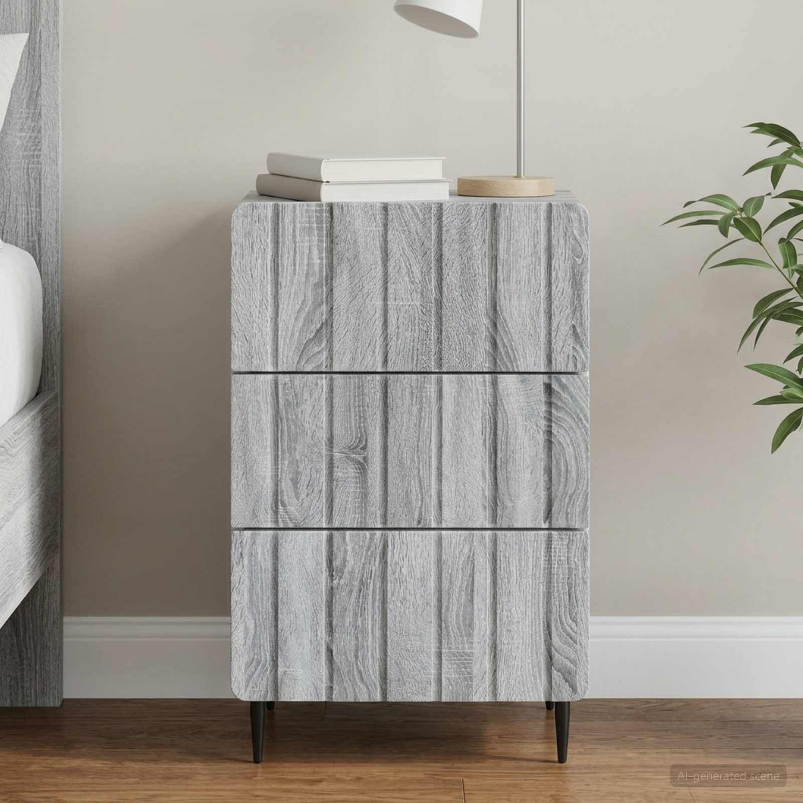 vidaXL Nachttisch Graues Sonoma 43 x 41 x 68 cm Holzwerkstoff