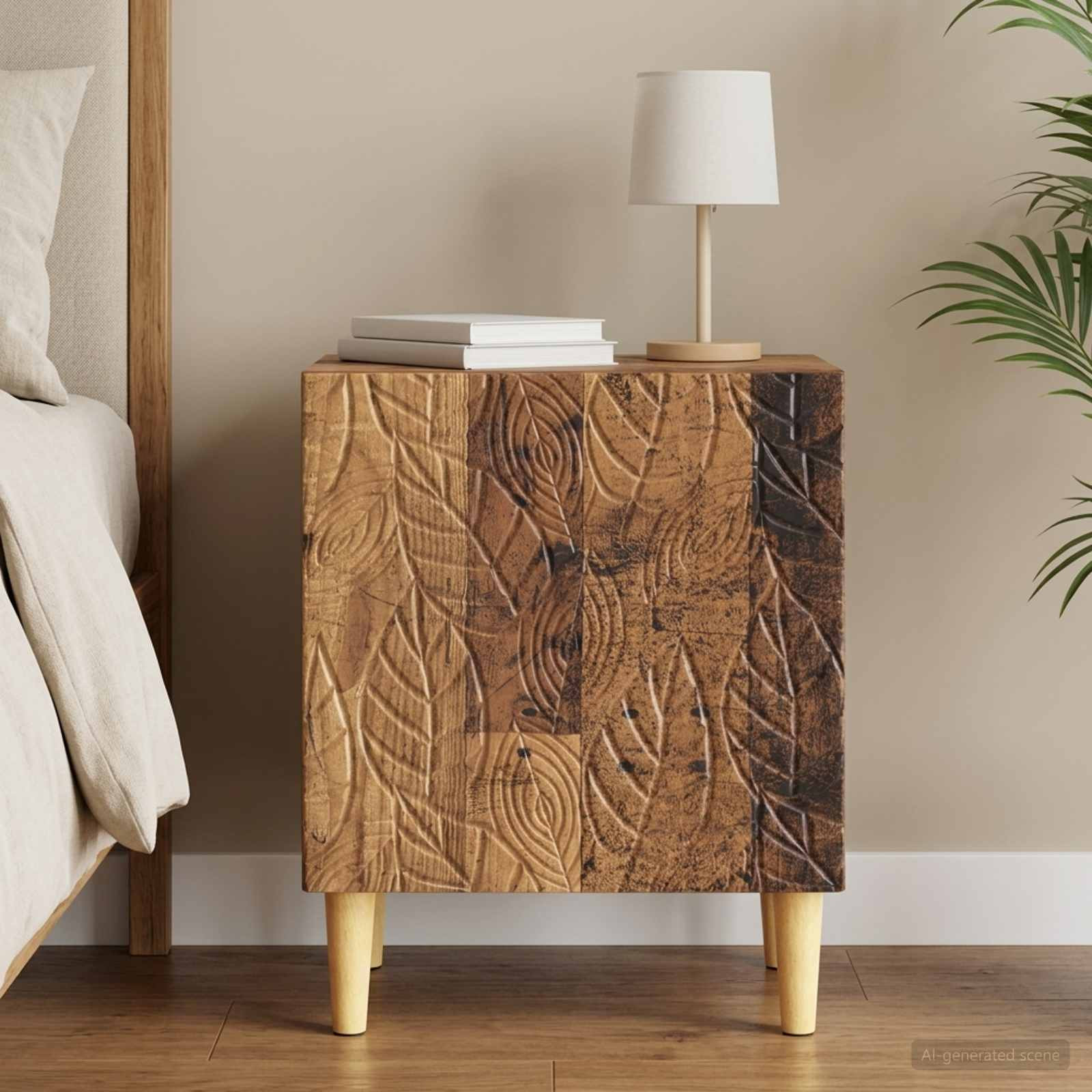 vidaXL Nachttisch Altholz 43 x 34,5 x 50 cm Holzwerkstoff