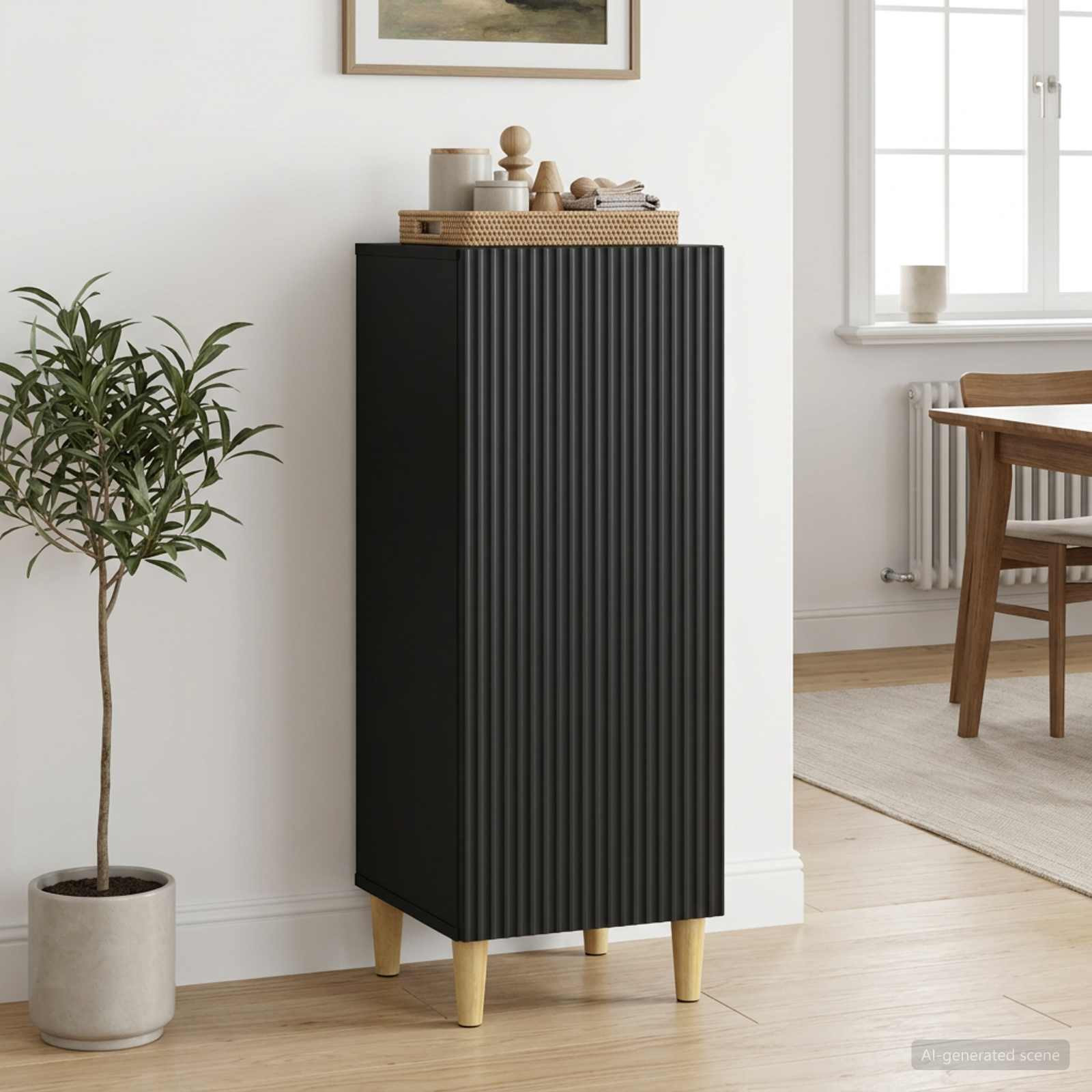 vidaXL Sideboard Schwarz 33 x 34,5 x 90 cm Holzwerkstoff