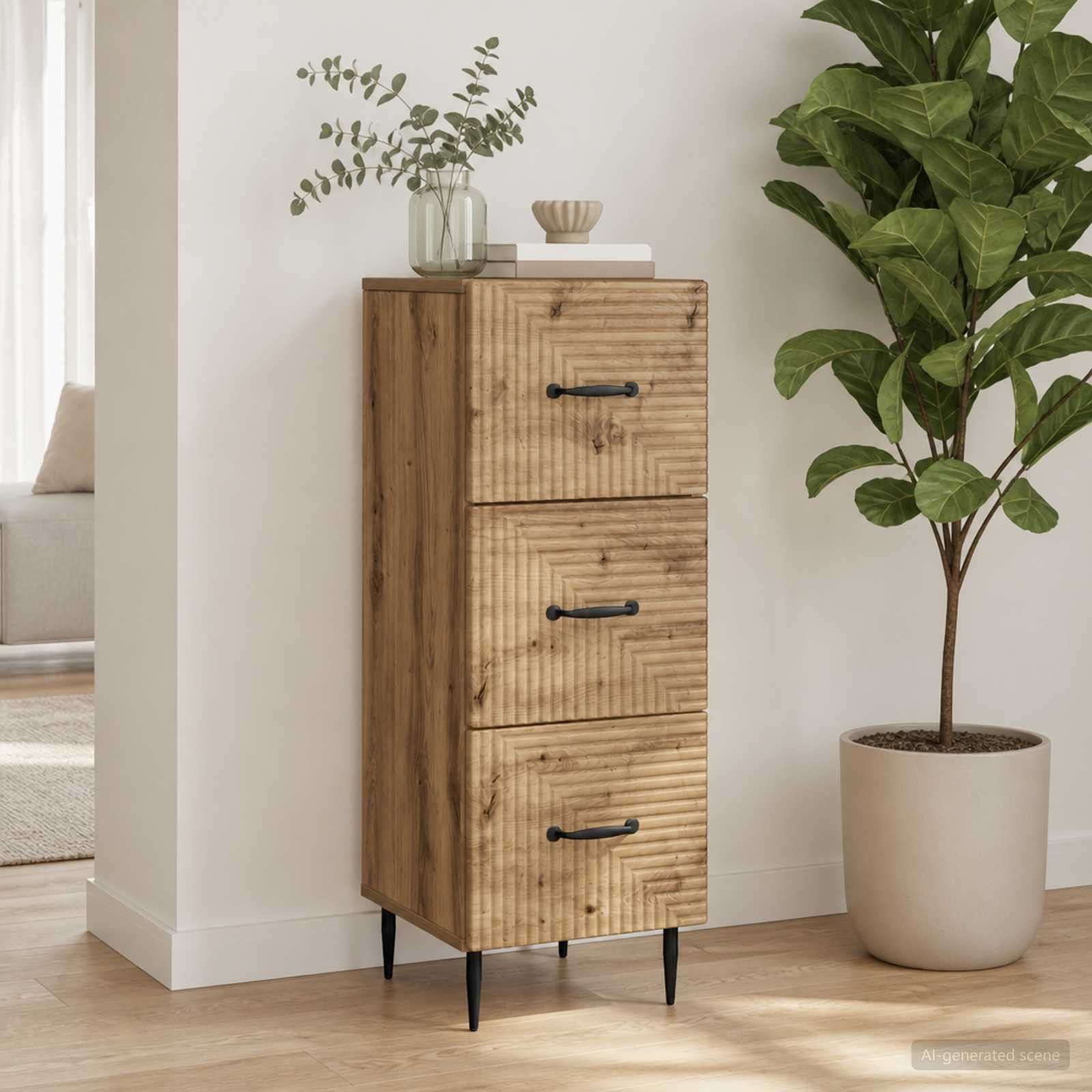 vidaXL Schubladenschrank 33 x 34,5 x 89,5 cm Holzwerkstoff