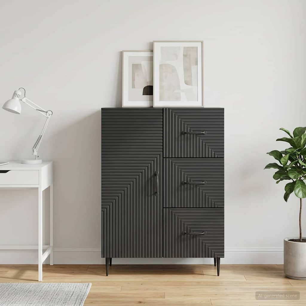 vidaXL Sideboard Schwarz 66 x 34,5 x 89,5 cm Holzwerkstoff