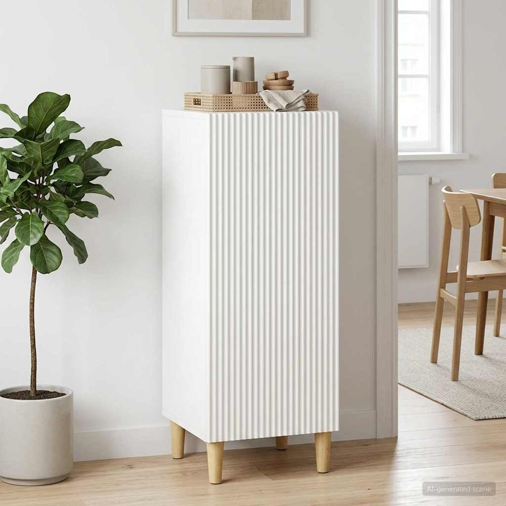 vidaXL Sideboard Hochglanz Weiß 33 x 34,5 x 90 cm Holzwerkstoff