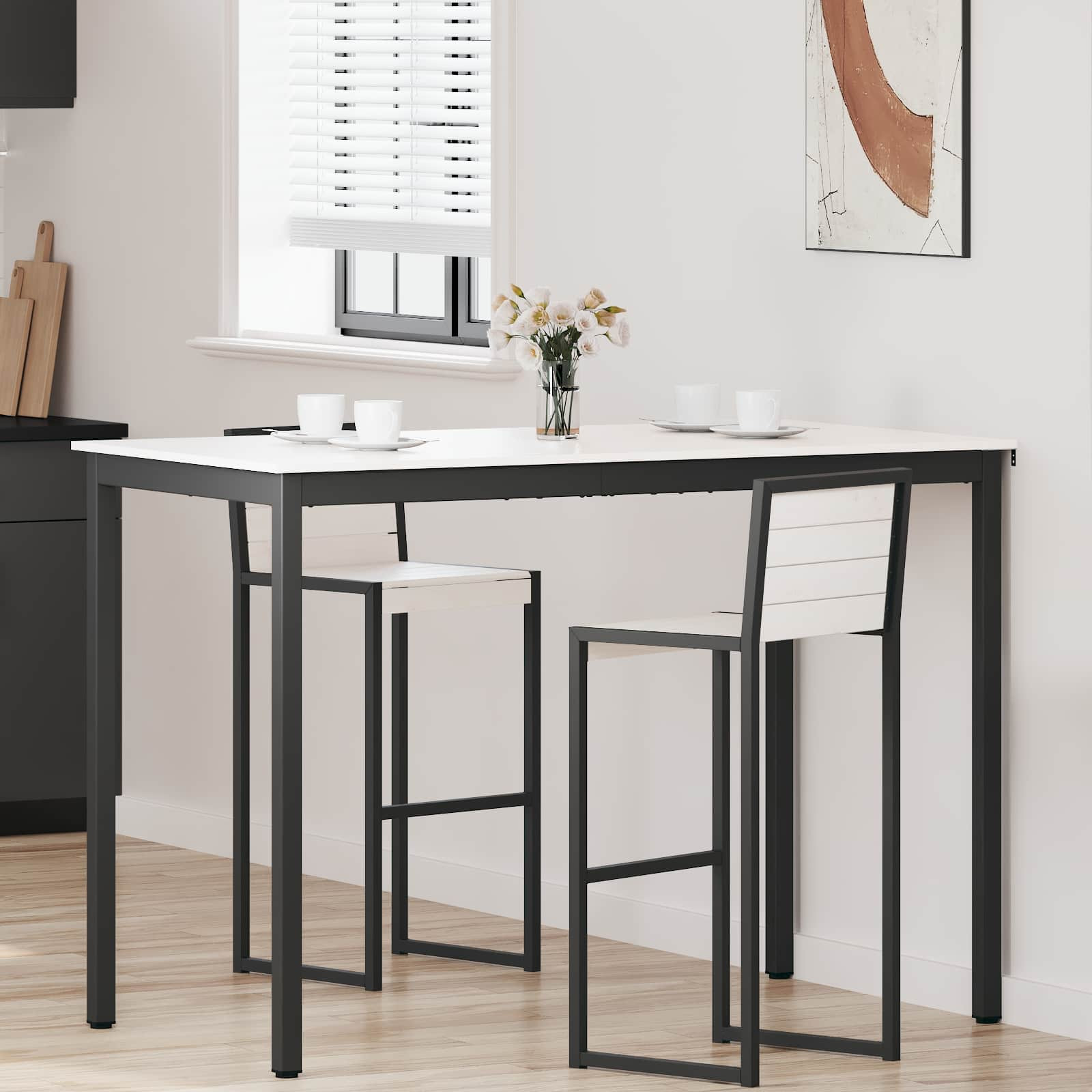 vidaXL Bartisch Weiß 150 x 80 x 105 cm Massives Kiefernholz