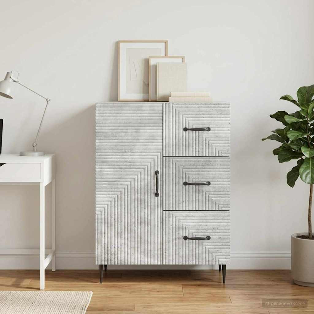 vidaXL Sideboard Betongrau 66 x 34,5 x 89,5 cm Holzwerkstoff