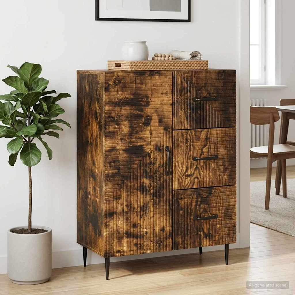 vidaXL Sideboard Geräucherte Eiche 66 x 34,5 x 89,5 cm Holzwerkstoff